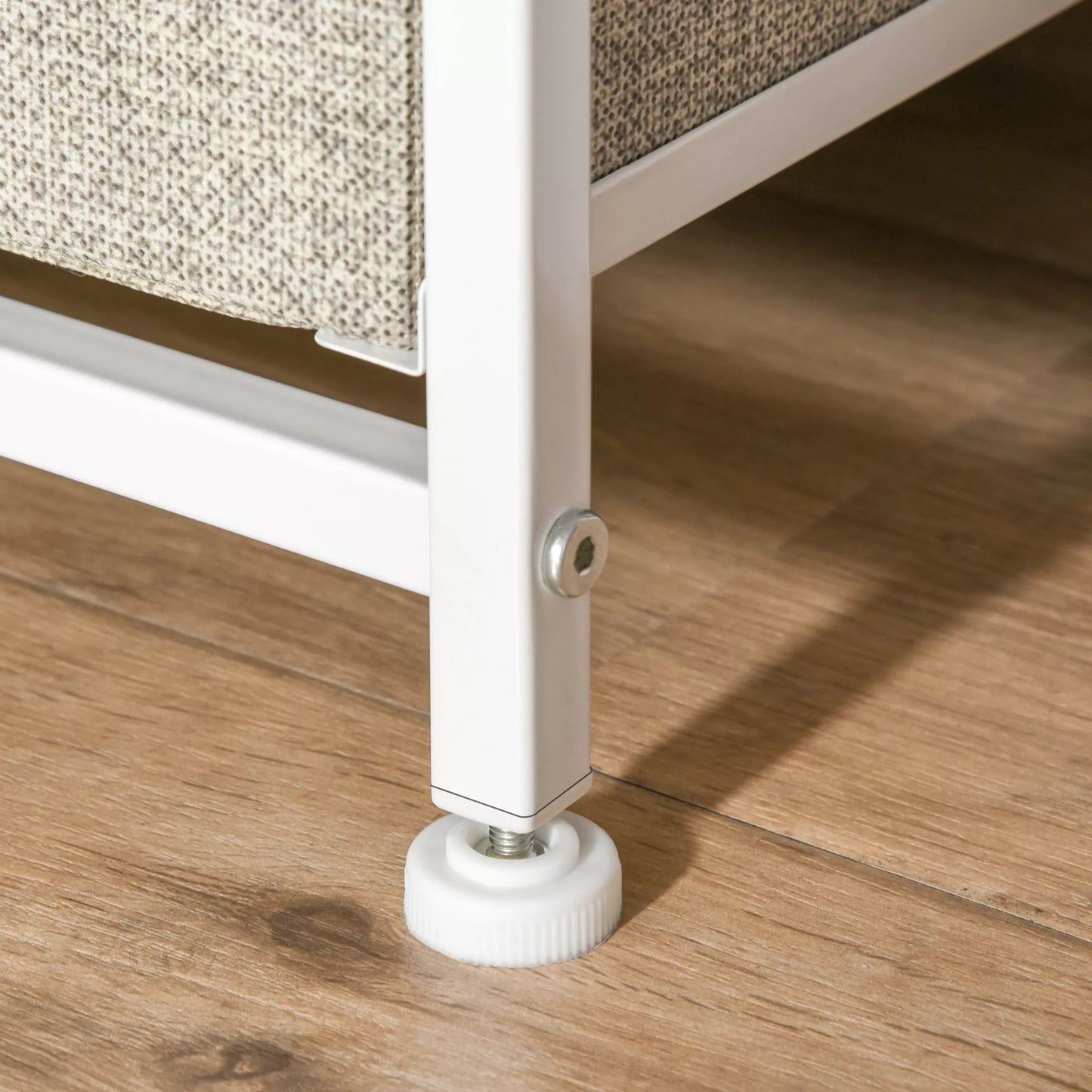 Spintelė, komoda, 7 sulankstomos audinio stalčiai, metalinis rėmas, 63,5 x 30 x 71 cm, šviesiai pilka