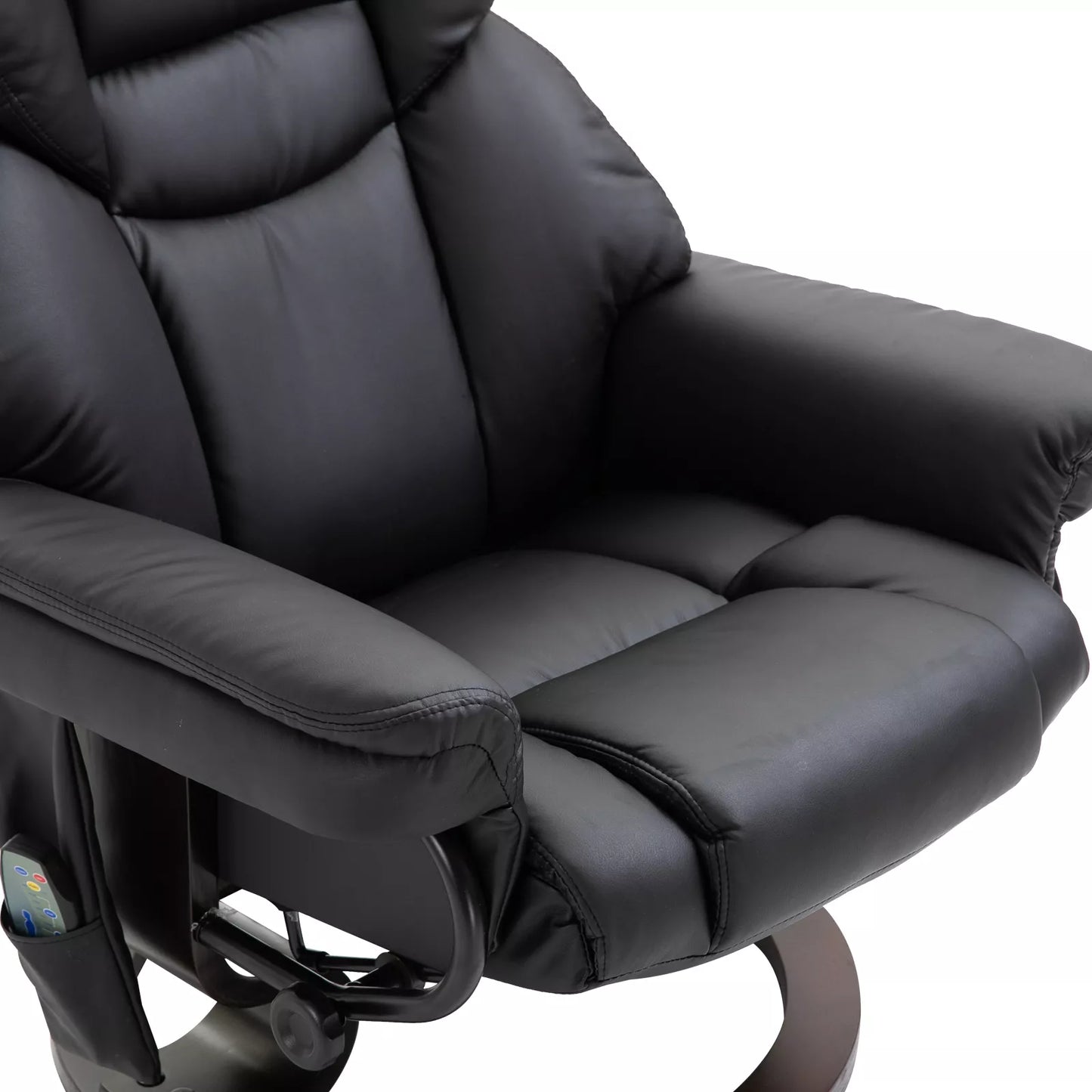 Relakso kėdė su masažo funkcija, pakoja, atlošiamoji funkcija, dirbtinė oda, 79 x 82 x 101 cm