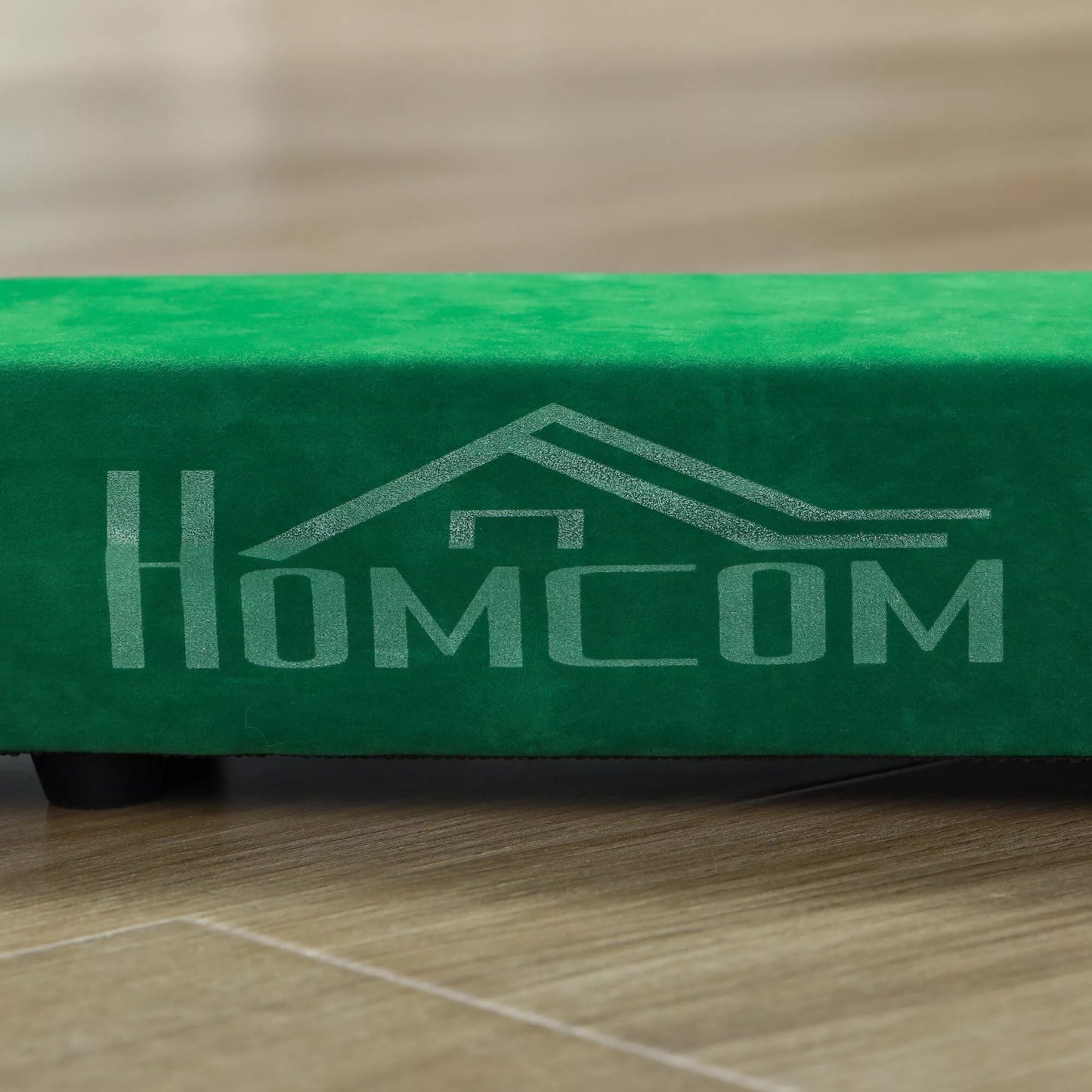 Sulankstoma pusiausvyros sija, neslystanti, su zomšos apdaila, tvirtas medienos pagrindas, 210 x 10 x 6,5 cm, mėlyna