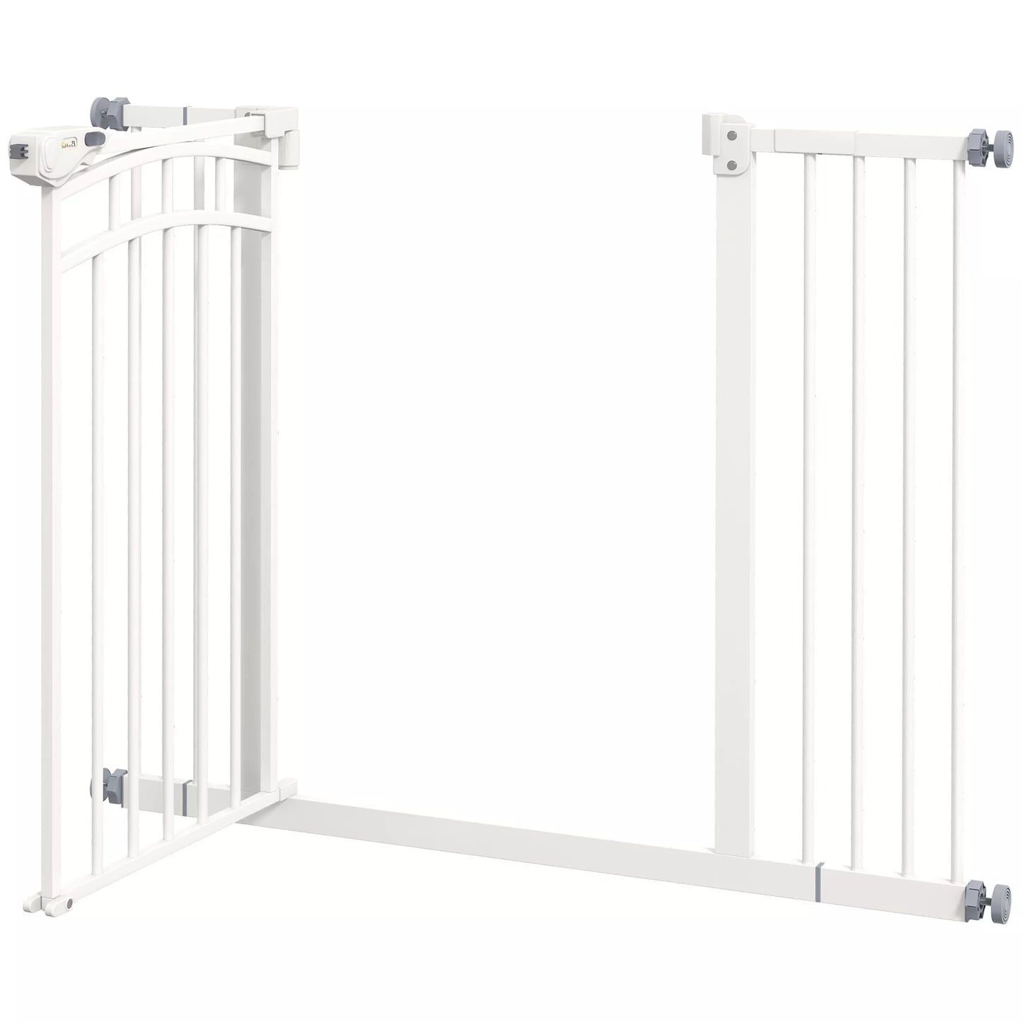 Apsauginiai varteliai laiptams ir šunims, automatinis uždarymas, valdymas viena ranka, 100 cm x 4 cm x 76 cm, balti