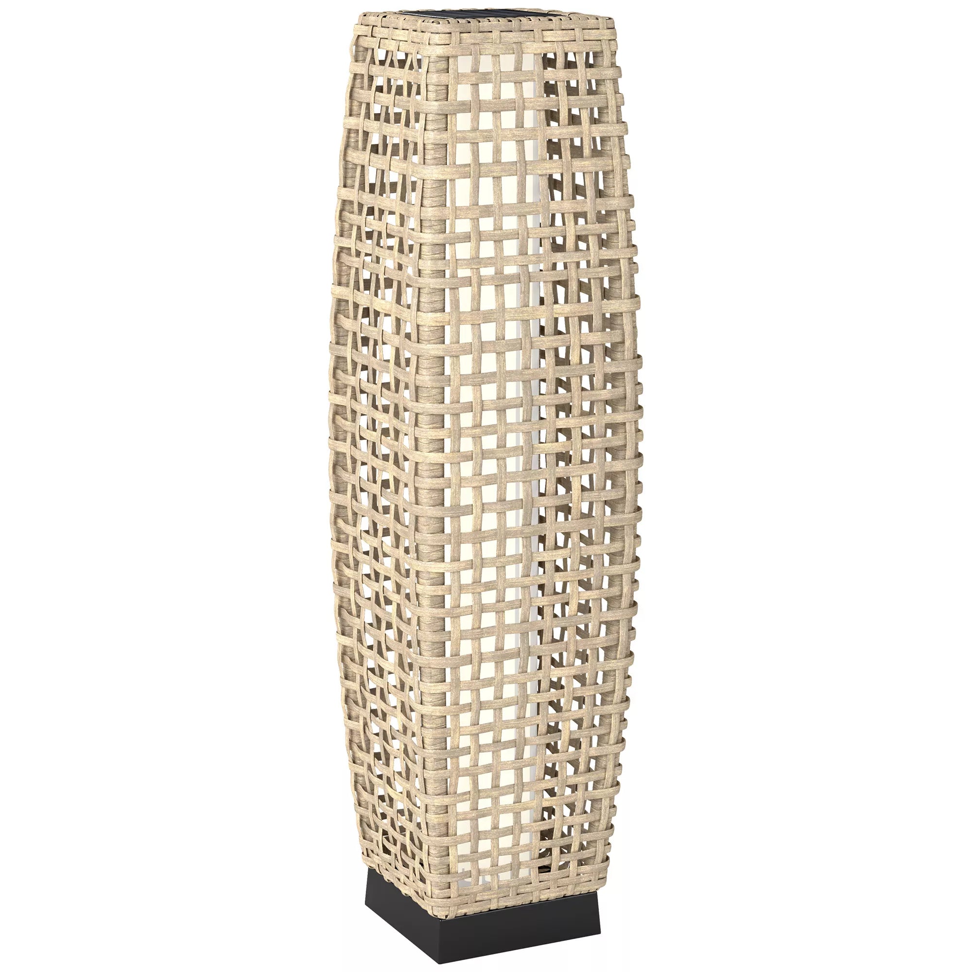 Lauko saulės lempa iš rotango, LED šviestuvas su šviesos jutikliu, IP44 atspari vandeniui, boho stiliaus