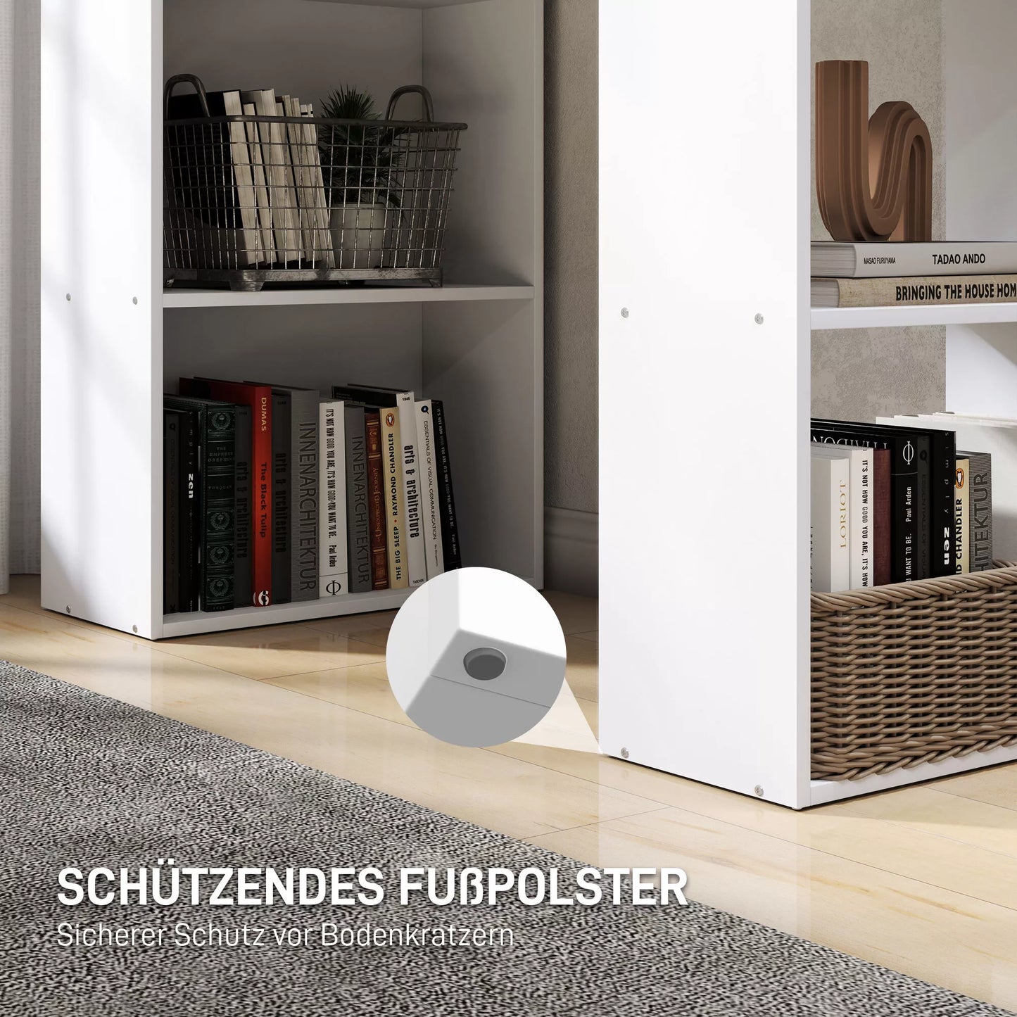 HOMCOM Rašomasis stalas, biuro stalas, kompiuterio stalas, su 2 lentynomis, 5 lentynos, 120 cm x 55 cm x 120 cm, baltas