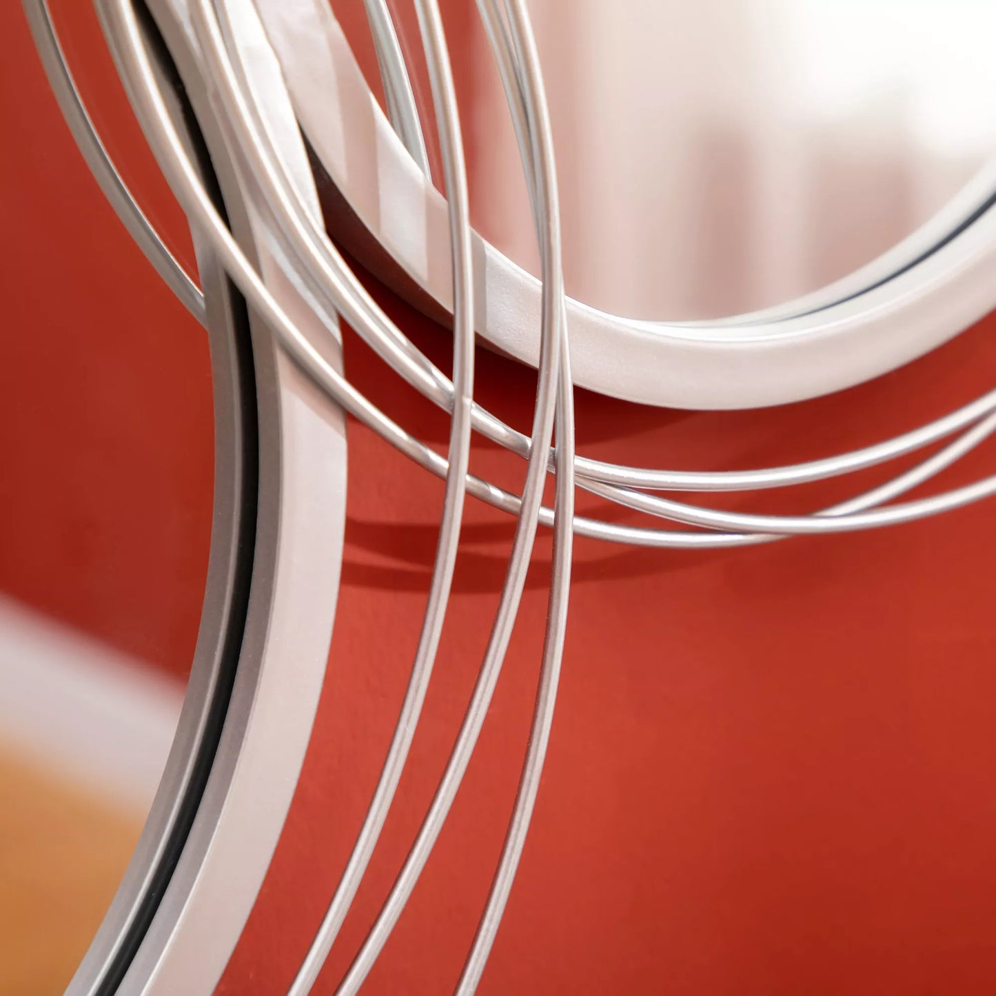 Veidrodžių rinkinys sienų dekoravimui, sienų papuošalas su 4 apvaliais veidrodžiais, sieninis veidrodis, prieškambario veidrodis, 107 x 4 x 56 cm