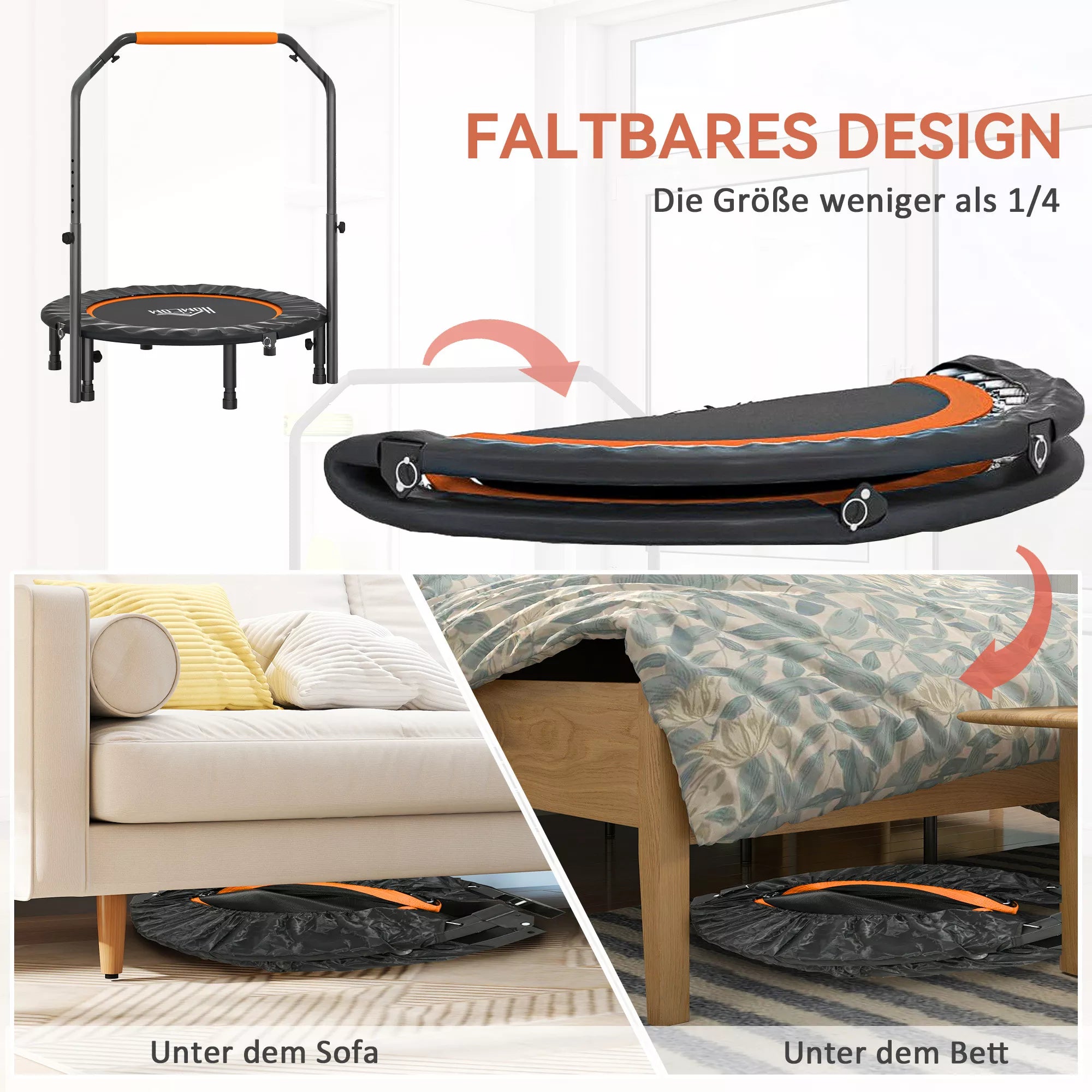 Fitneso batutas, sulankstomas, reguliuojamas laikiklis, Ø102 x 123H cm, iki 150 kg, juodas