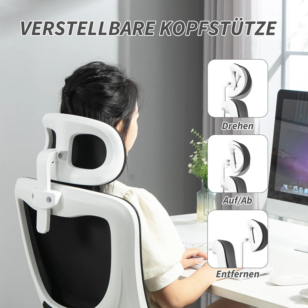 Ergonominė biuro kėdė su tinkleliu reguliuojamu aukščiu juoda