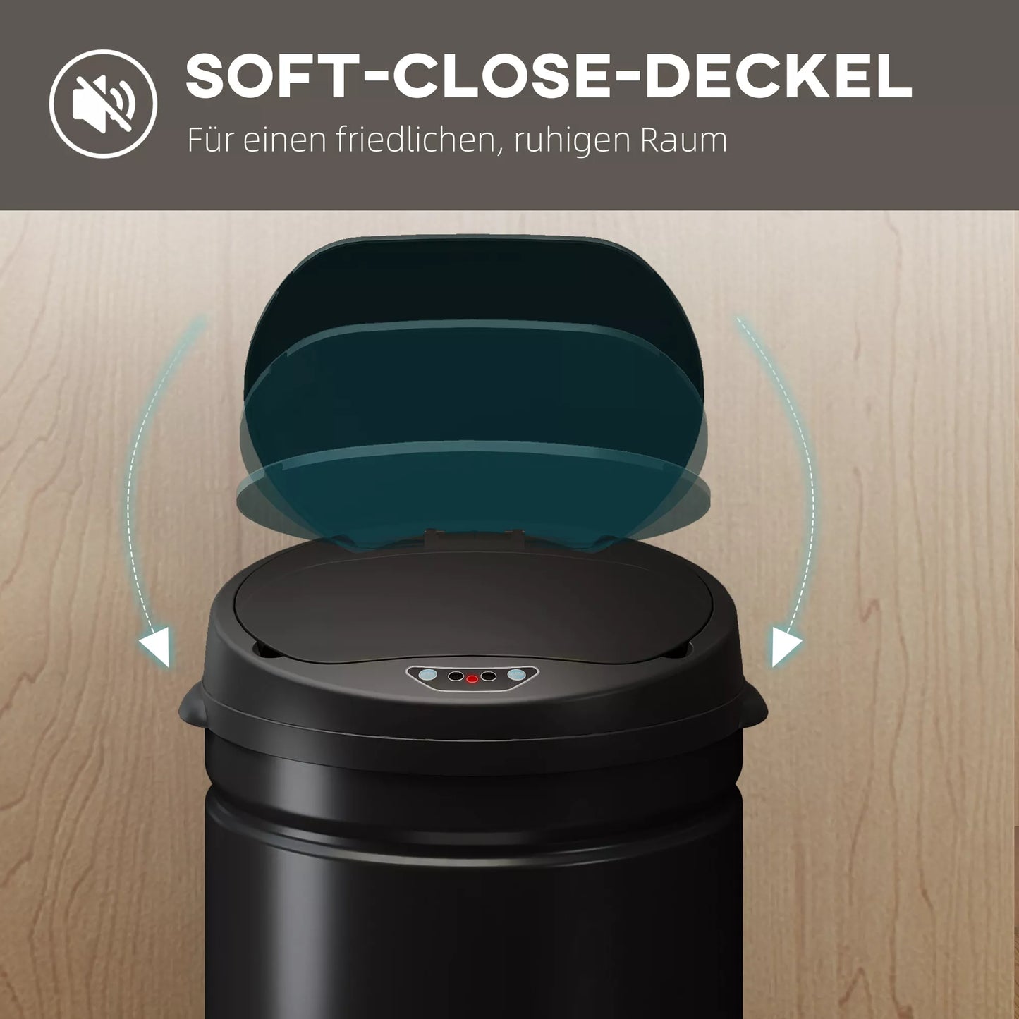 50 litrų sensorinė šiukšliadėžė su švelnaus uždarymo funkcija, bejutiminė šiukšliadėžė iš nerūdijančio plieno higienai virtuvėje