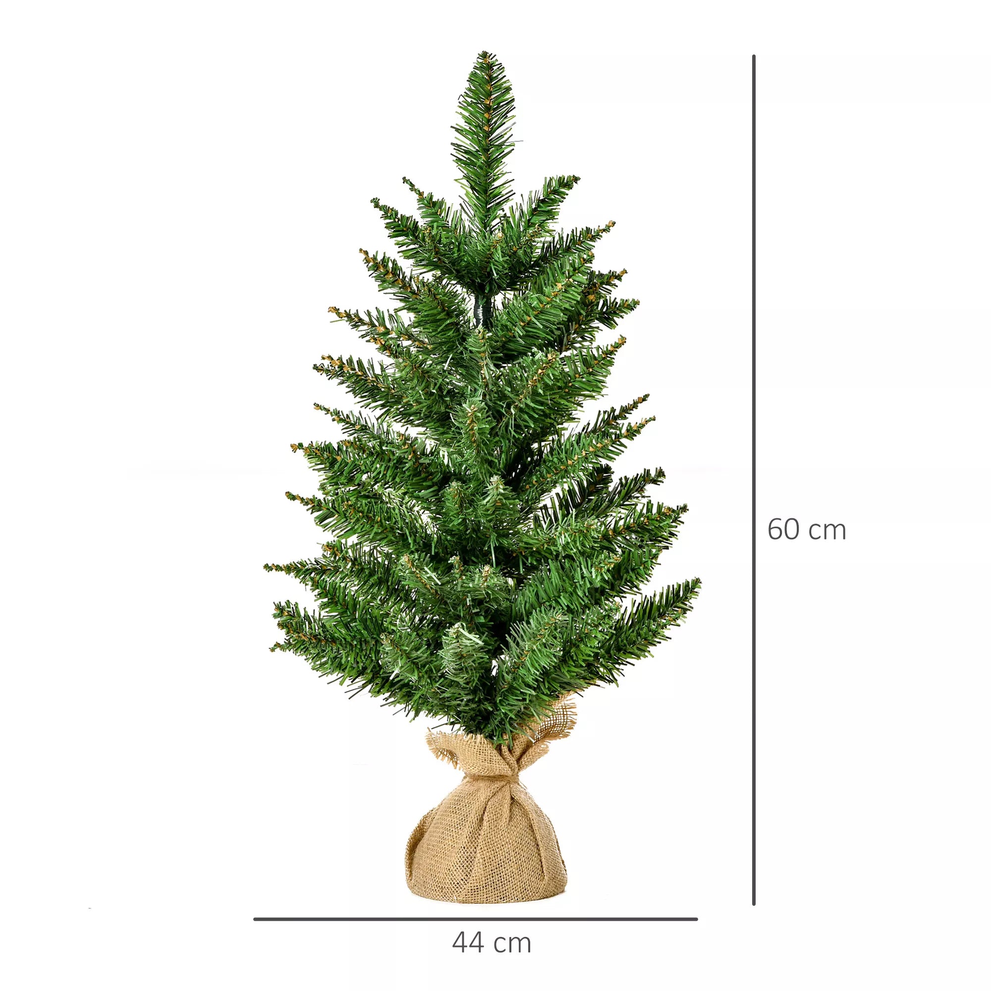 Mini Kalėdų eglutė su dirbtiniu sniegu, 60 cm aukščio, su cementiniu stoveliu, daugiaspalvė
