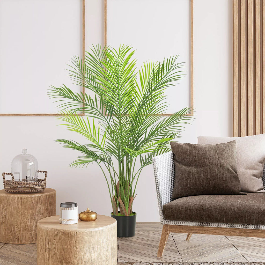 Dirbtinė palmė Areca 120 cm su vazonu, žalia