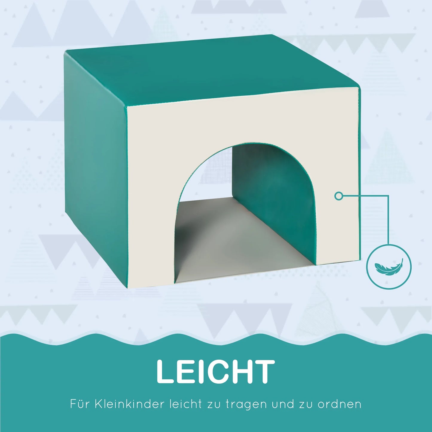 4 vnt. putplasčio blokelių rinkinys, lengvai valomas, minkštas užpildas, putplasčio blokai 1-3 metų vaikams, EPE, šviesiai pilka+mėlyna+žalia, 150 x 50 x 39 cm