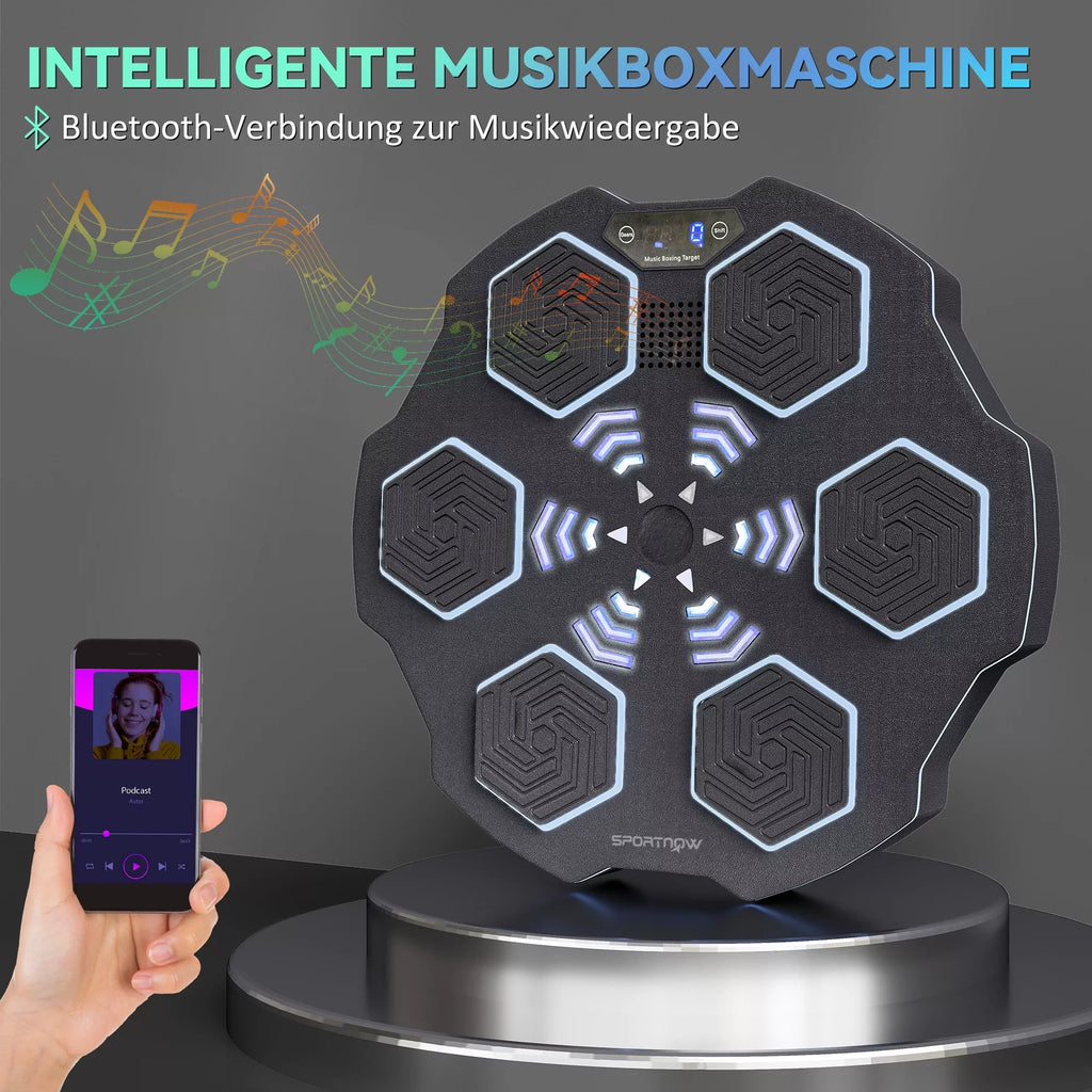 Muzikos grotuvas su Bluetooth, tvirtinamas prie sienos, 9 greičiai ir režimai, LED apšvietimas, juodas