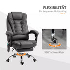 Biuro kėdė su masažo ir šildymo funkcija, iki 120 kg, pilka, 65 × 138 × 104 cm