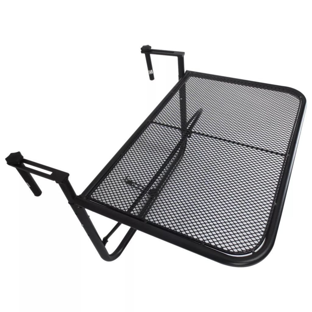 Balkono pakabinamas stalas Sodo stalas, reguliuojamo aukščio, stačiakampis, terasa, metalas, juodas, L60 x B56,5 x H45 cm