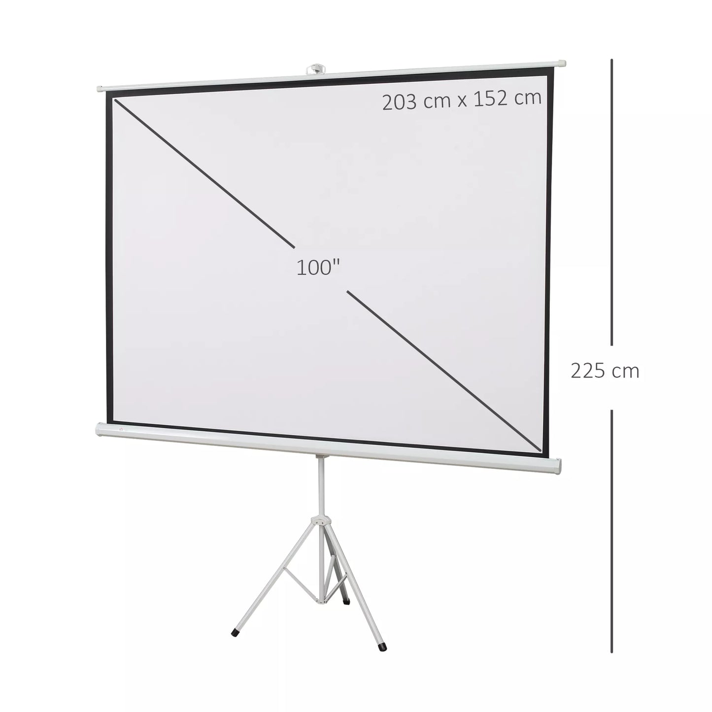 Projektorinė drobė 4:3 formatu, kino ekranas, pristatymų paviršius namams ar biurui, balta