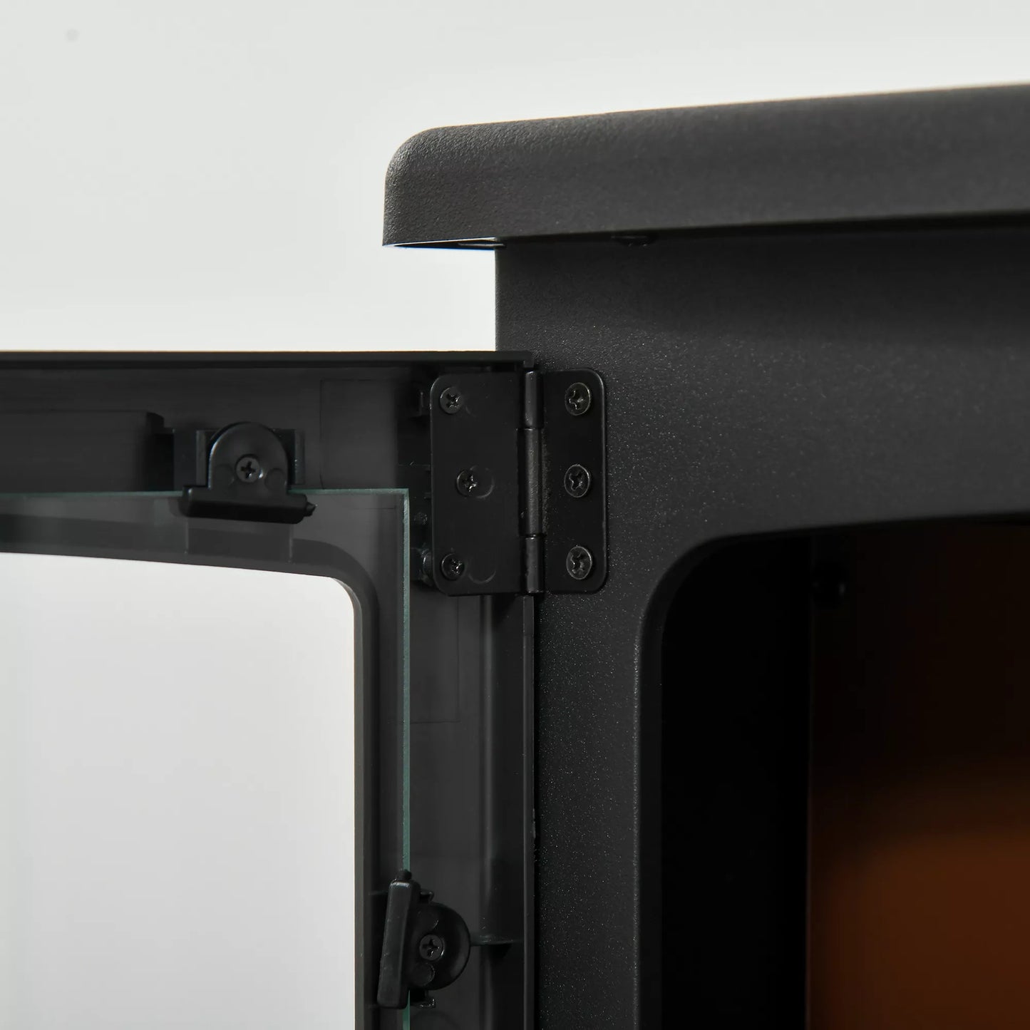 LED elektrinis pastatomas židinys su liepsnos efektu 900/1800W, juodas