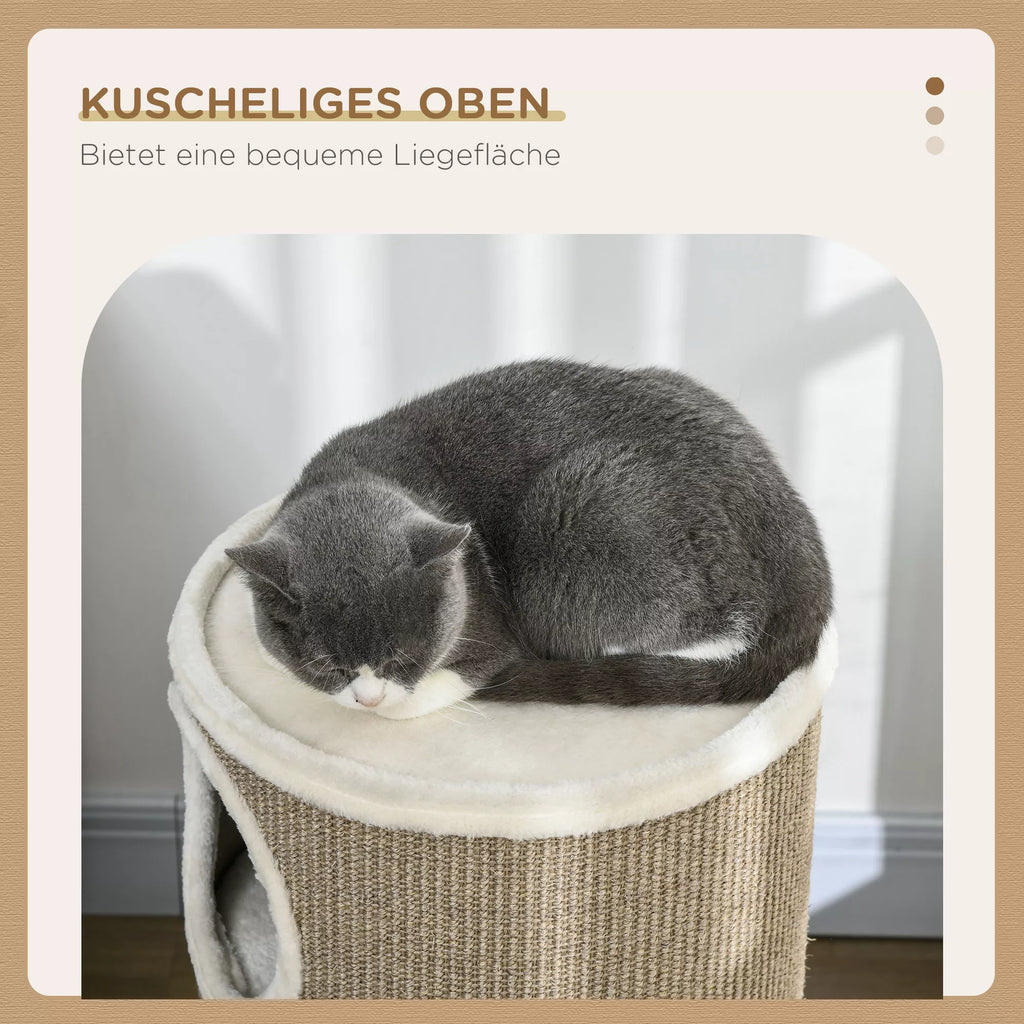 Katės draskyklė – namelis su sisalu, iki 5 kg, ruda