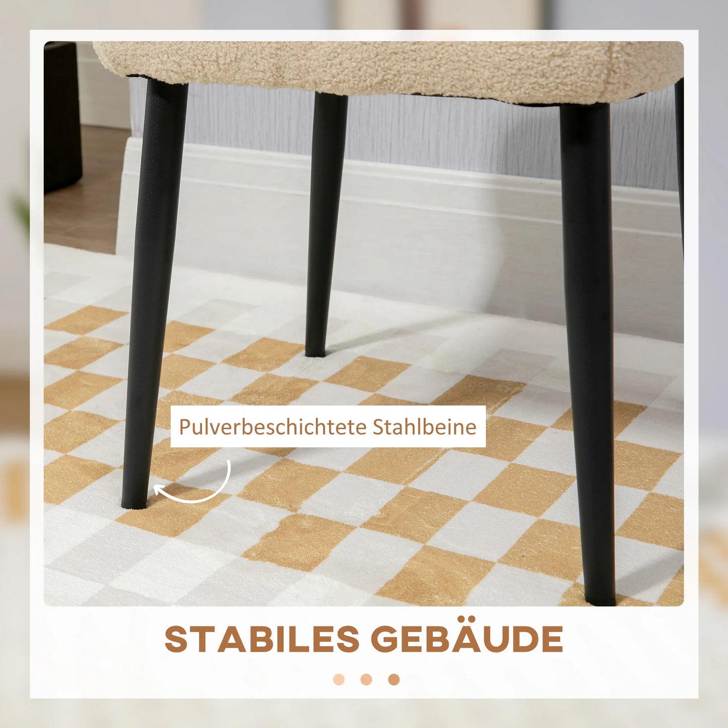 Taburetė, pufas, Teddy audinys, minkštas pufas, smėlio spalvos