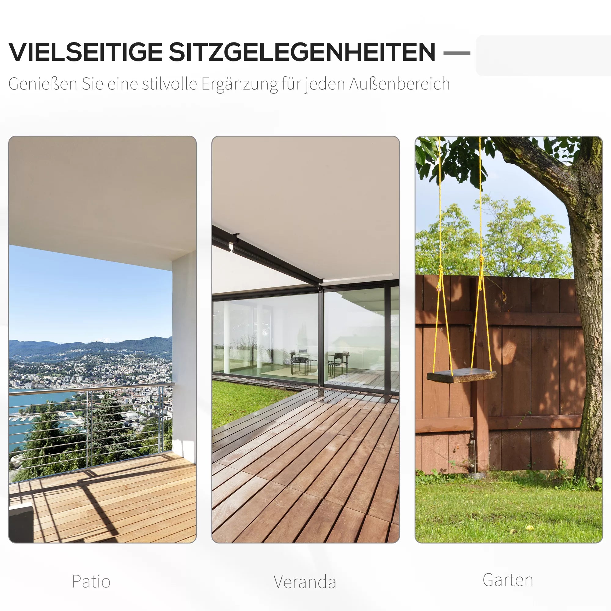 Sodo sūpynės 2 asmenims Sūpynės suolelis Pakabinamas suolelis Masyvi mediena Patio terasa Kiemas Balta 117 x 69 x 60 cm