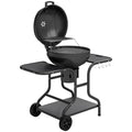 Anglies grilis BBQ Smoker su šoniniais stalais, dangčiu, termometru, ratais, 129 x 63,5 x 106,5 cm