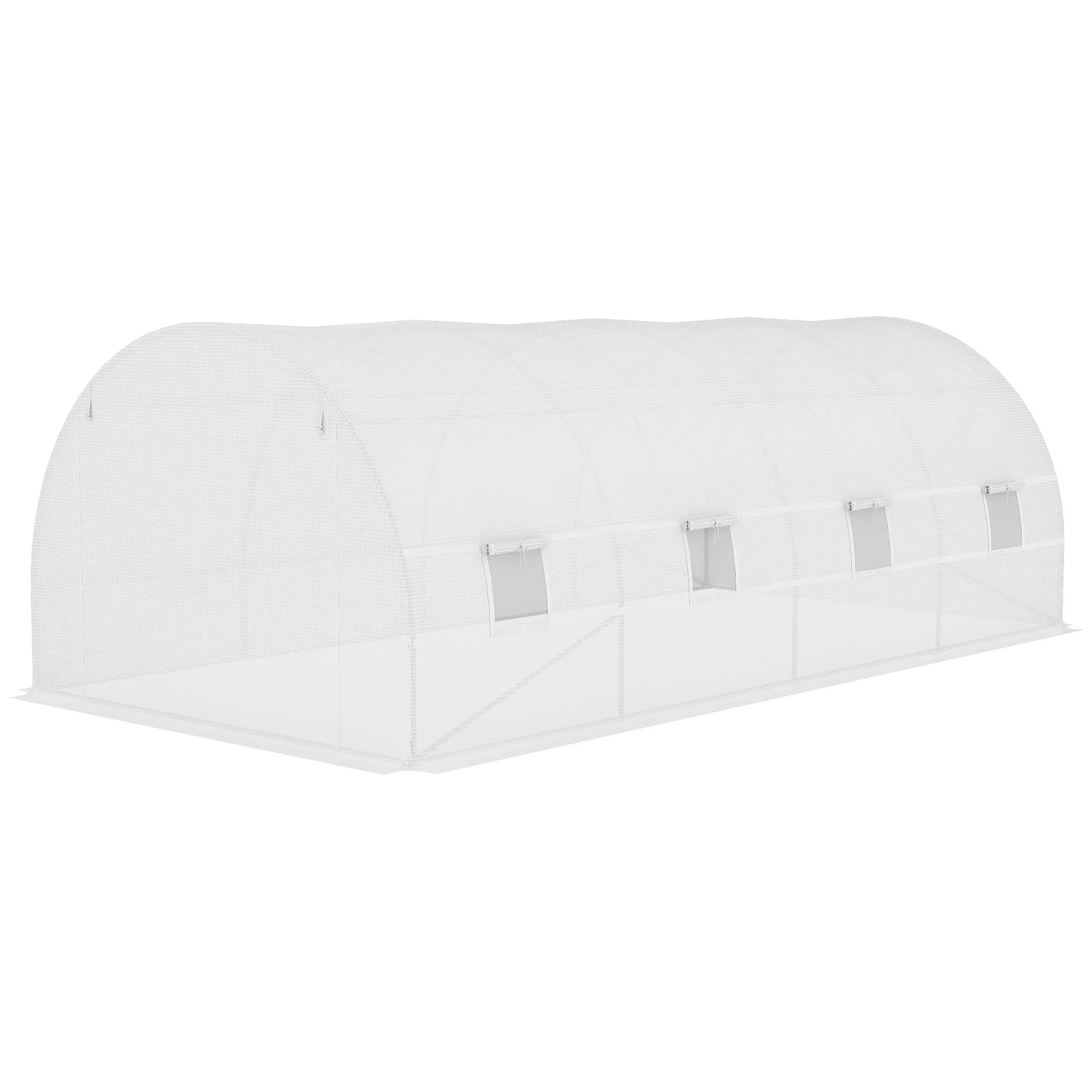 Atsarginė plėvelė 6x3x2 m šiltnamiui, tvirta, atspari plyšimui, 12 langų, durys, žalia