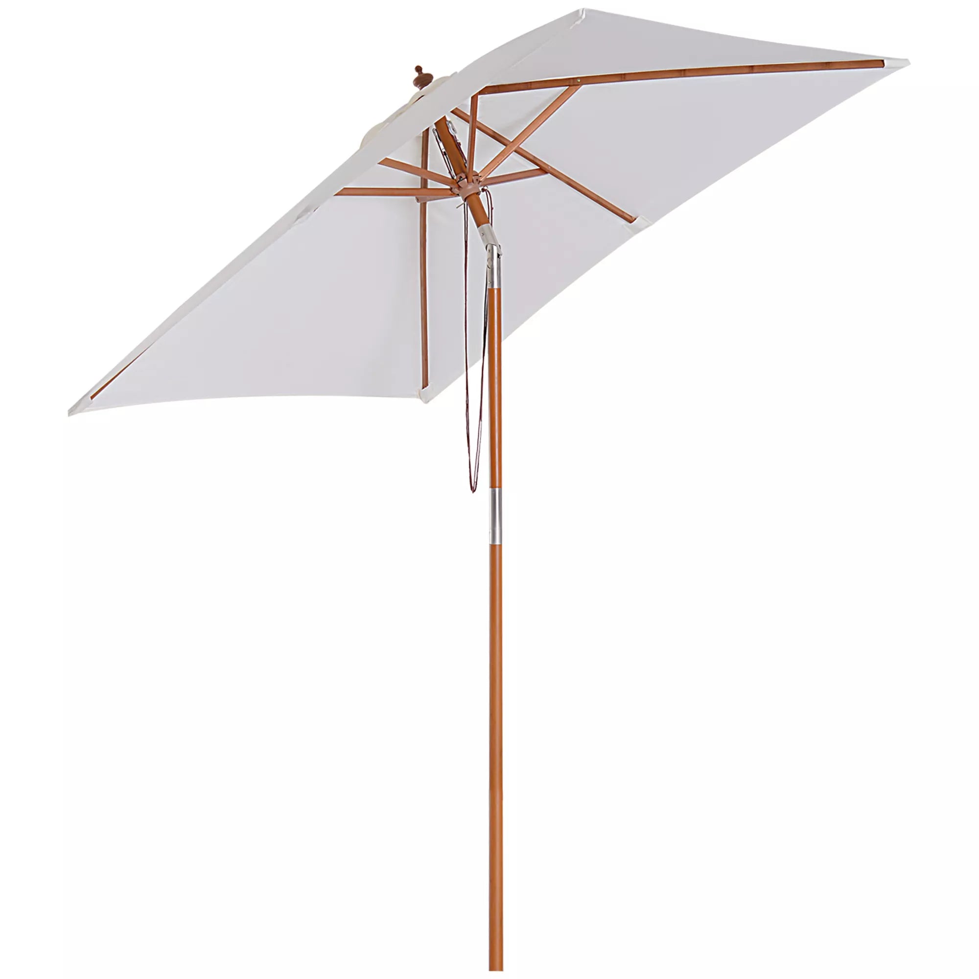 Skėtis nuo saulės 200 x 150 x 235 cm Sulankstomas sodo skėtis, reguliuojamas 3 pakopomis, stačiakampis, atsparus vandeniui ir UV spinduliams, skirtas paplūdimiui, balkonui, terasai, sodui, kreminės baltos spalvos.