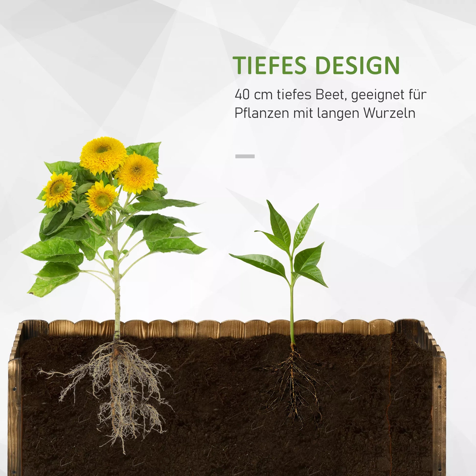 Aukštas gėlių dėžė Žolelių lysvė Daržovių lysvė Gėlių lysvė Gėlių dėžė Eglės mediena 120 x 40 x 40 cm