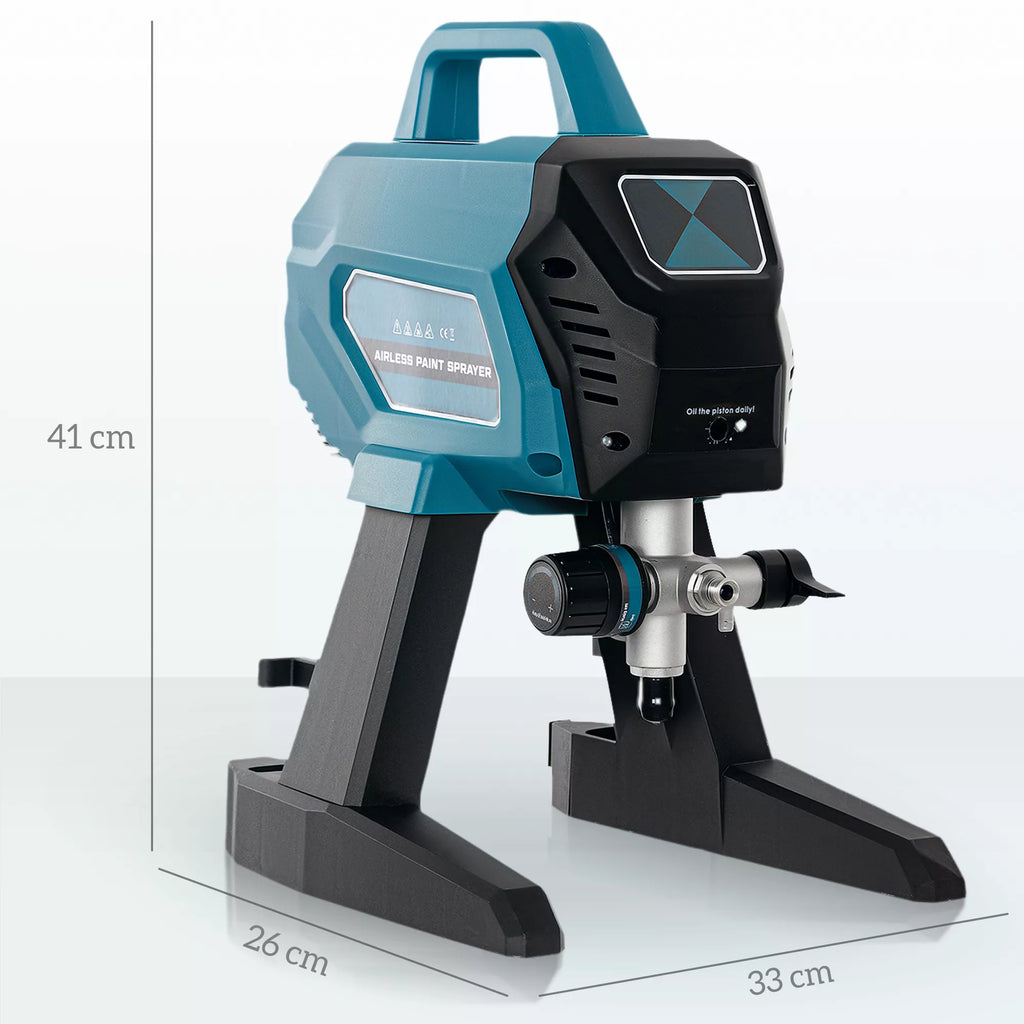 Dažų purškimo sistema, 700 W dažymo pistoletas Elektrinis, 200 bar dažų purškimo įrenginys su 1,5 l/min srautu, 33 x 26 x 41 cm, mėlynas