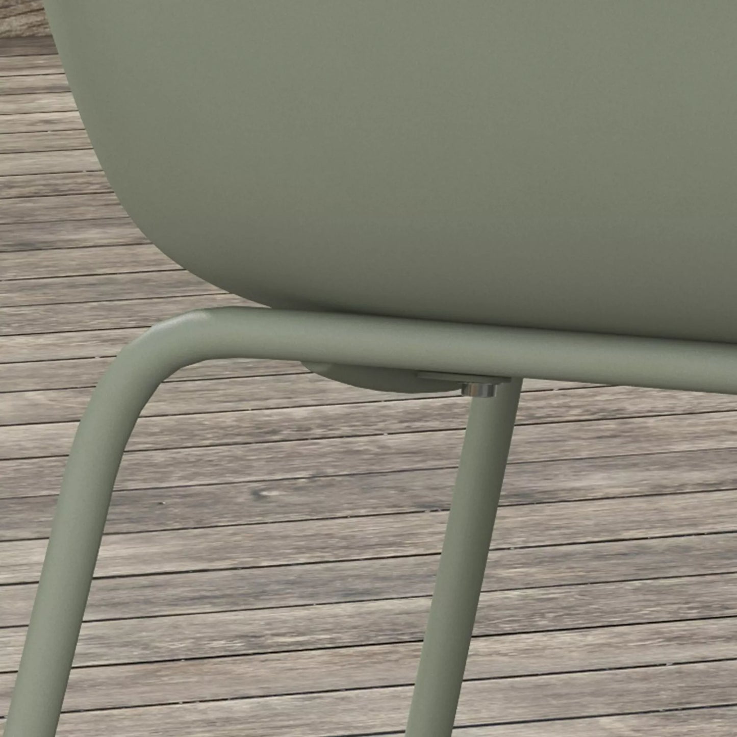 Sodo kėdžių rinkinys (4 vnt.), su atlošu/porankiais, atsparus atmosferos poveikiui, iki 120 kg, plastikas/metalas, žalias