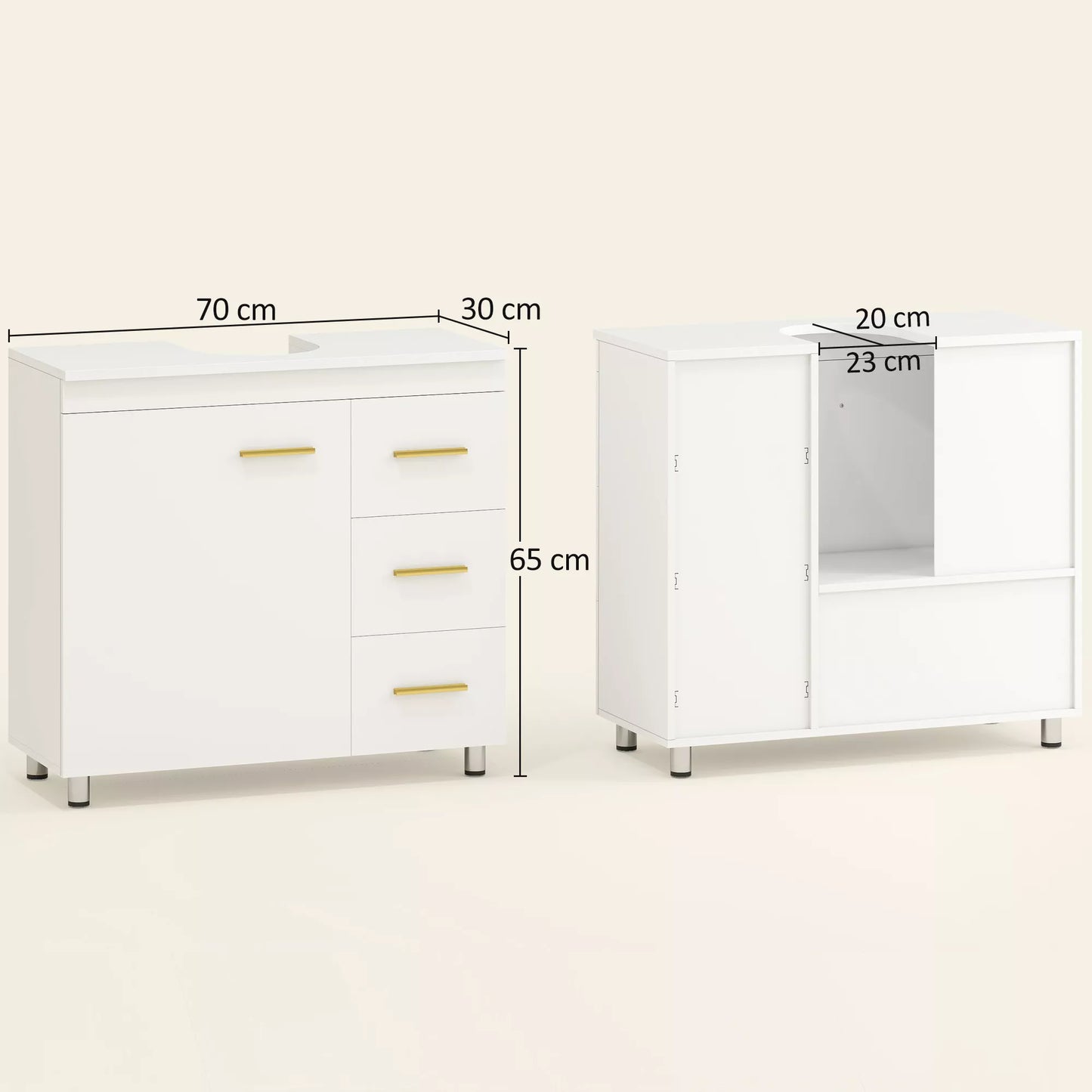 Vonios spintelė, 3 pakopų dizainas, MDF, medžio drožlių plokštė, balta