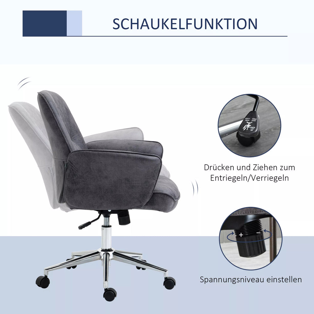 Infografika apie kėdės sūpavimo funkciją ir įtempimo reguliavimą