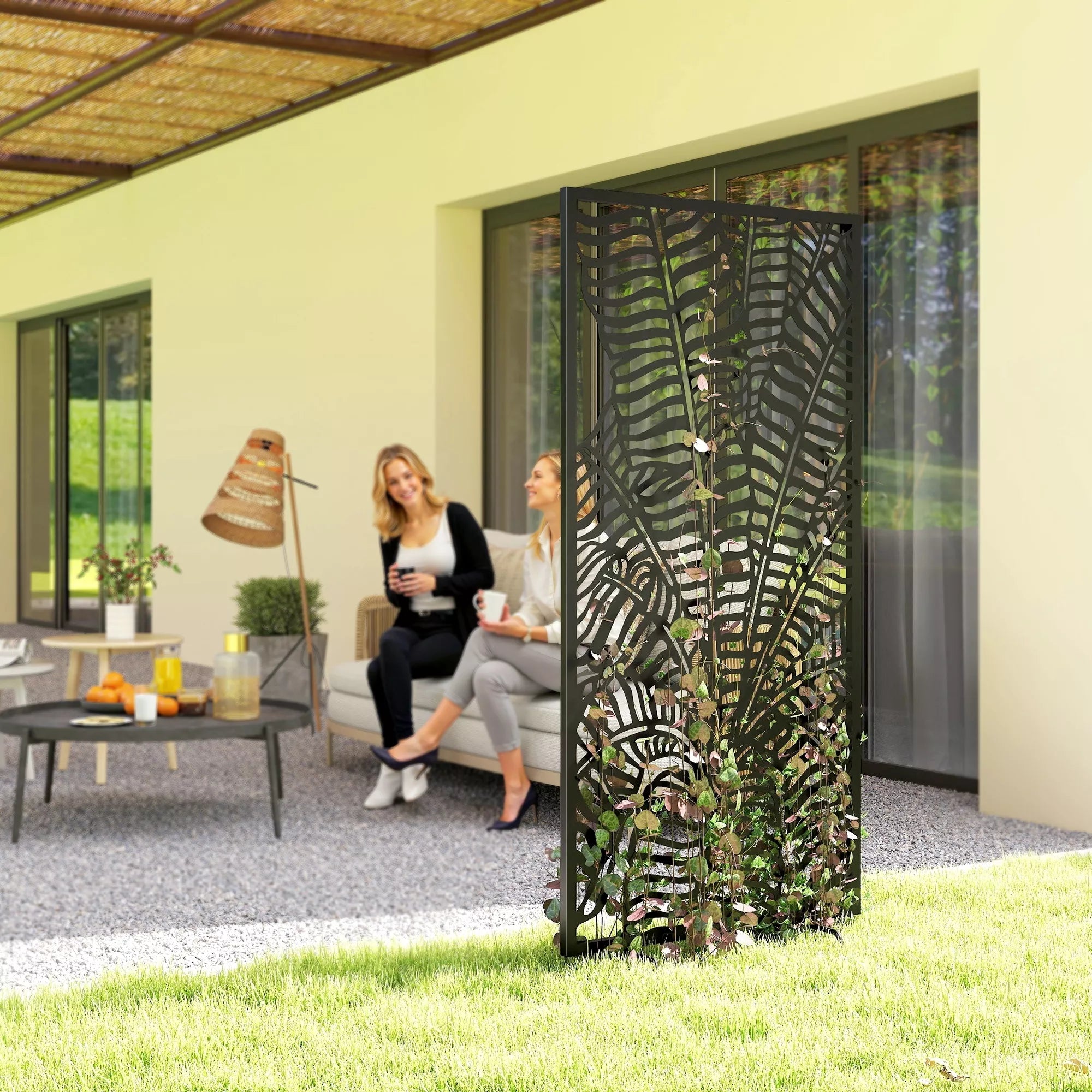 Kambario pertvara 65 x 130 cm Laisvai stovinti Pakabinama Paravent, pertvara Apsauga nuo žvilgsnių iš metalo Juoda