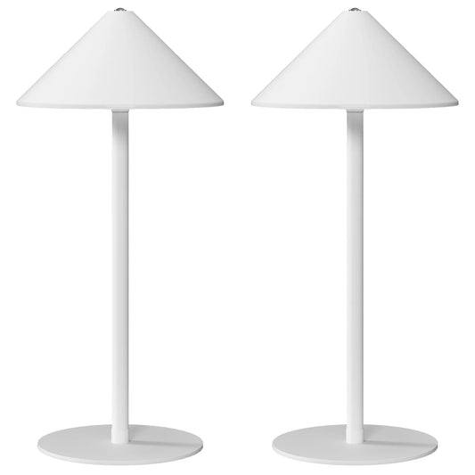 LED stalinė lempa su USB laidu, jutikliniu jungikliu, metalinė, įkraunama, balta