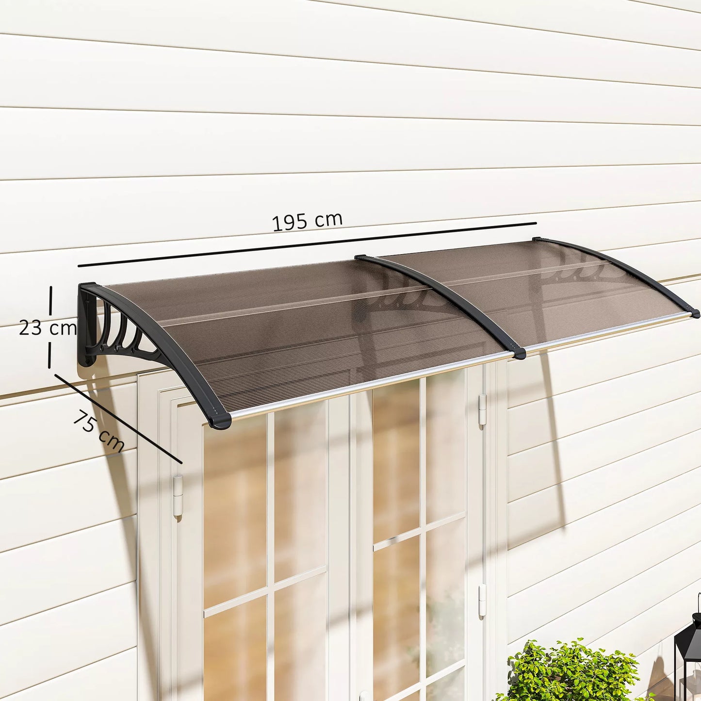Outsunny Apsauginis stogelis. 75 x 195 x 23 cm, atsparus UV spinduliams, atsparus vandeniui, ruda