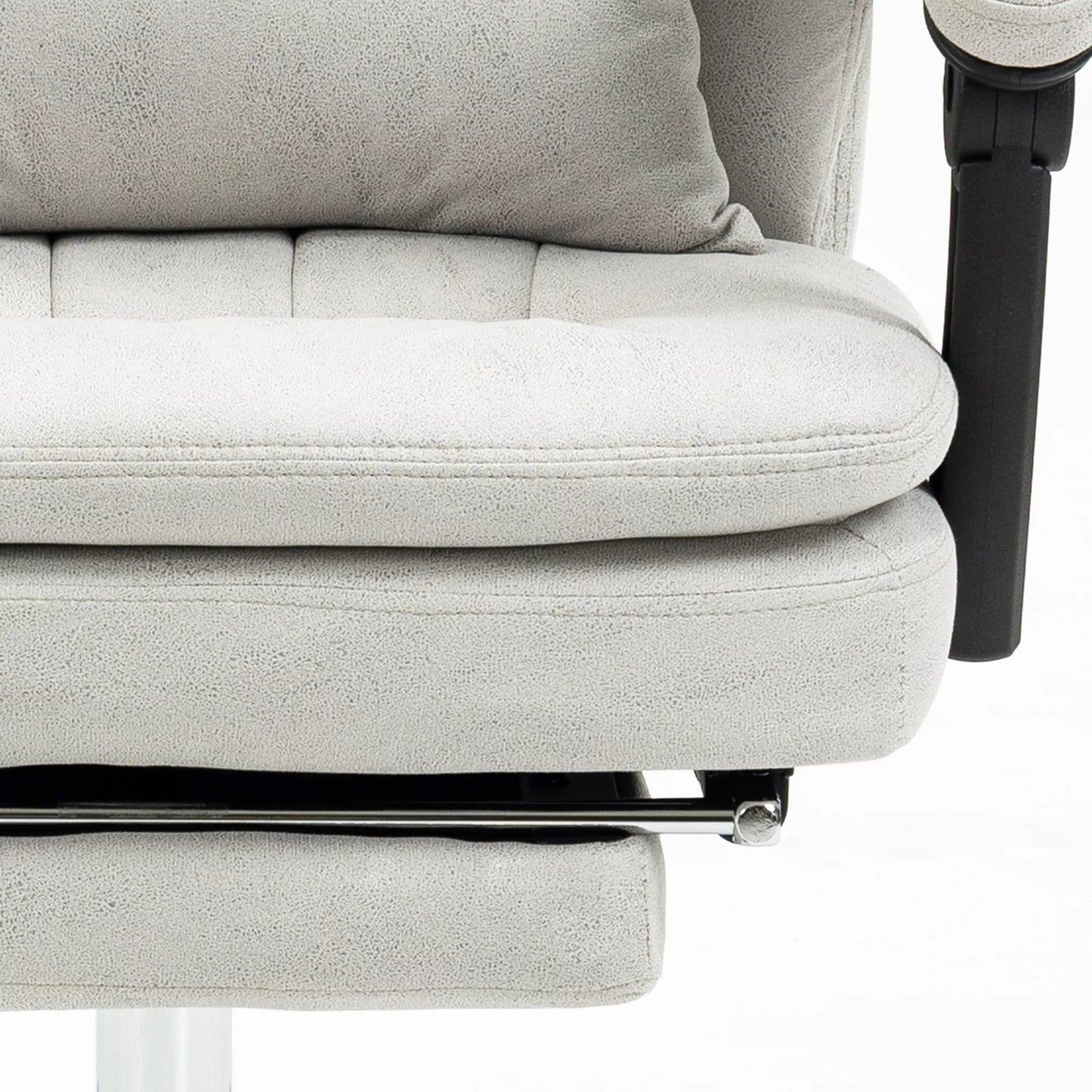 Ergonomiška biuro kėdė su masažo ir šildymo funkcija, 66x67x110-118cm, kreminės baltos spalvos