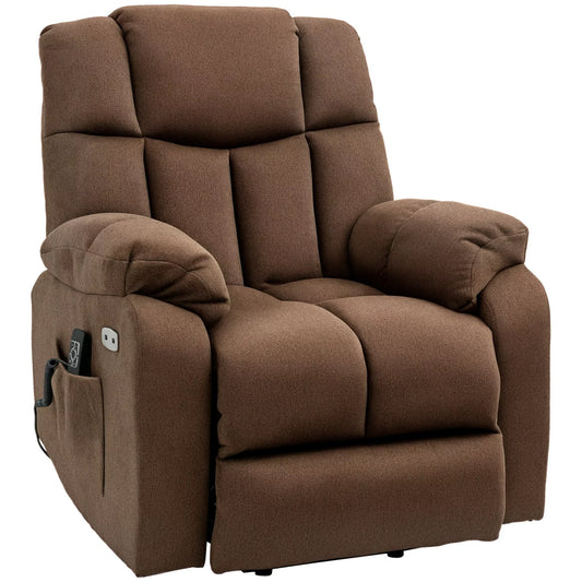 Pakeliamoji kėdė su gulėjimo funkcija ir nuotolinio valdymo pulteliu, 92 x 95 x 107 cm, ruda