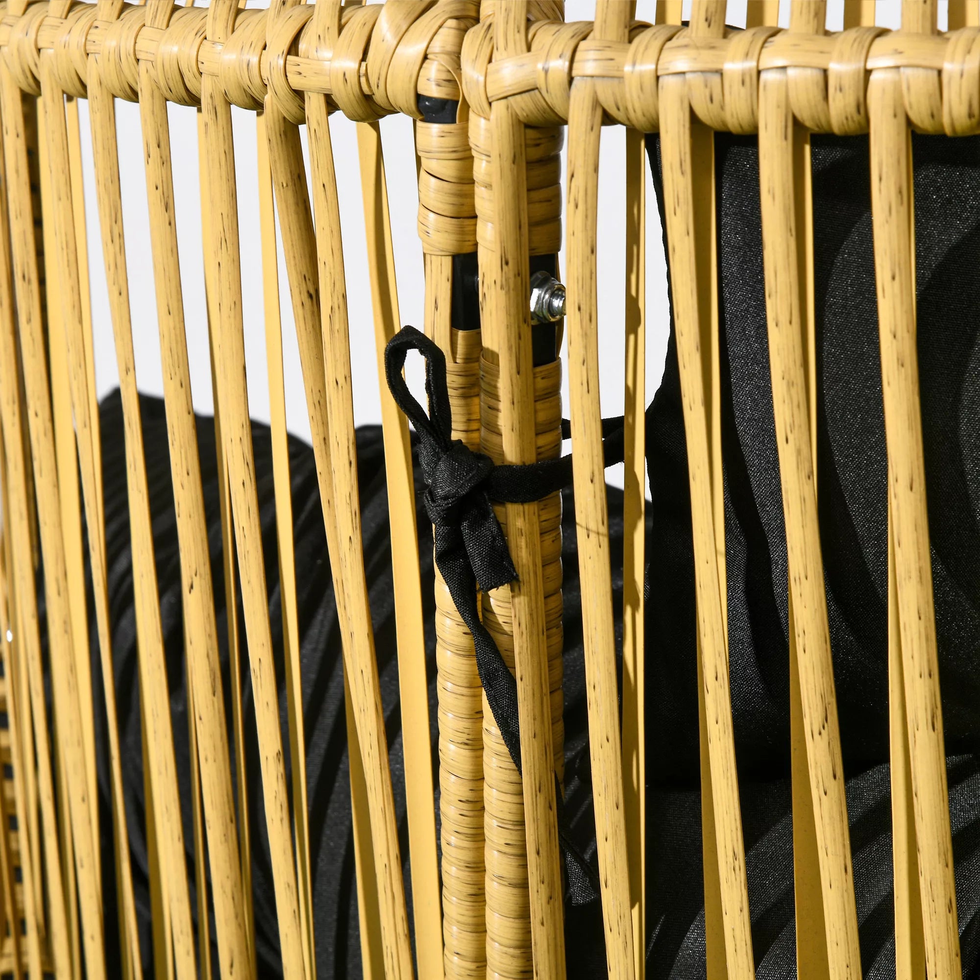 Rattan kėdė Lauko kėdė Sodo kėdė, PE-rattan, 89 cm x 75 cm x 143 cm, natūrali + juoda