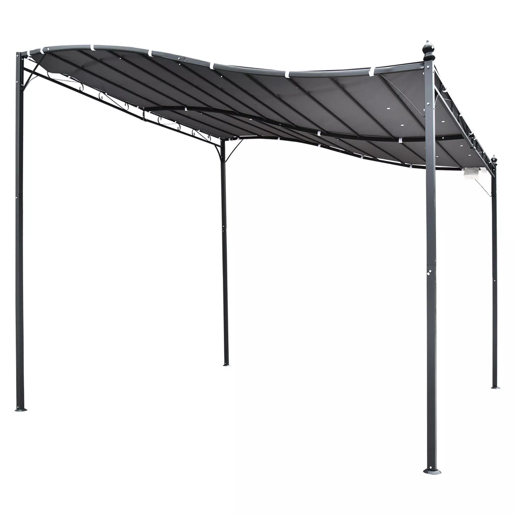 Pergola, sodo pavėsinė, pavėsinė, stogas, palapinė, metalinė, pilka, 297x297 cm