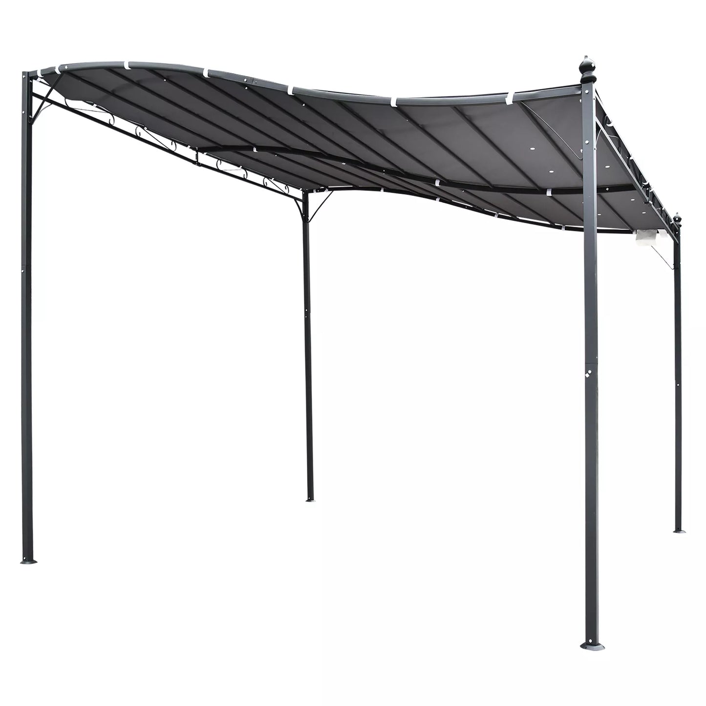 Pergola Sodo pavėsinė Baldakimas Metalo Pilka 297x297cm
