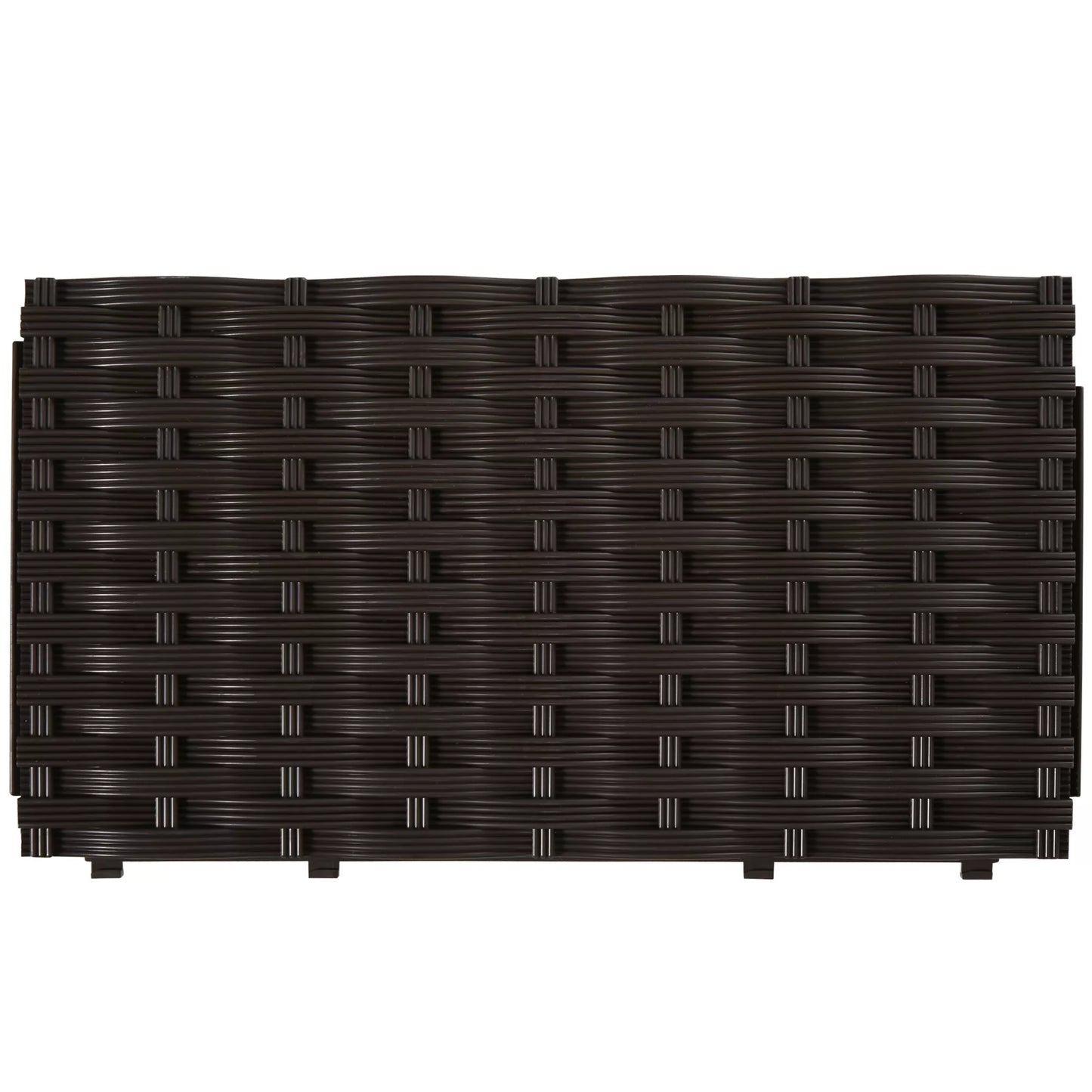 Pakeltas lysvės lovelis, augalų dėžė su drenažo skylutėmis, gėlių dėžė su rotango išvaizda, plastikas, ruda, 40 x 40 x 44 cm