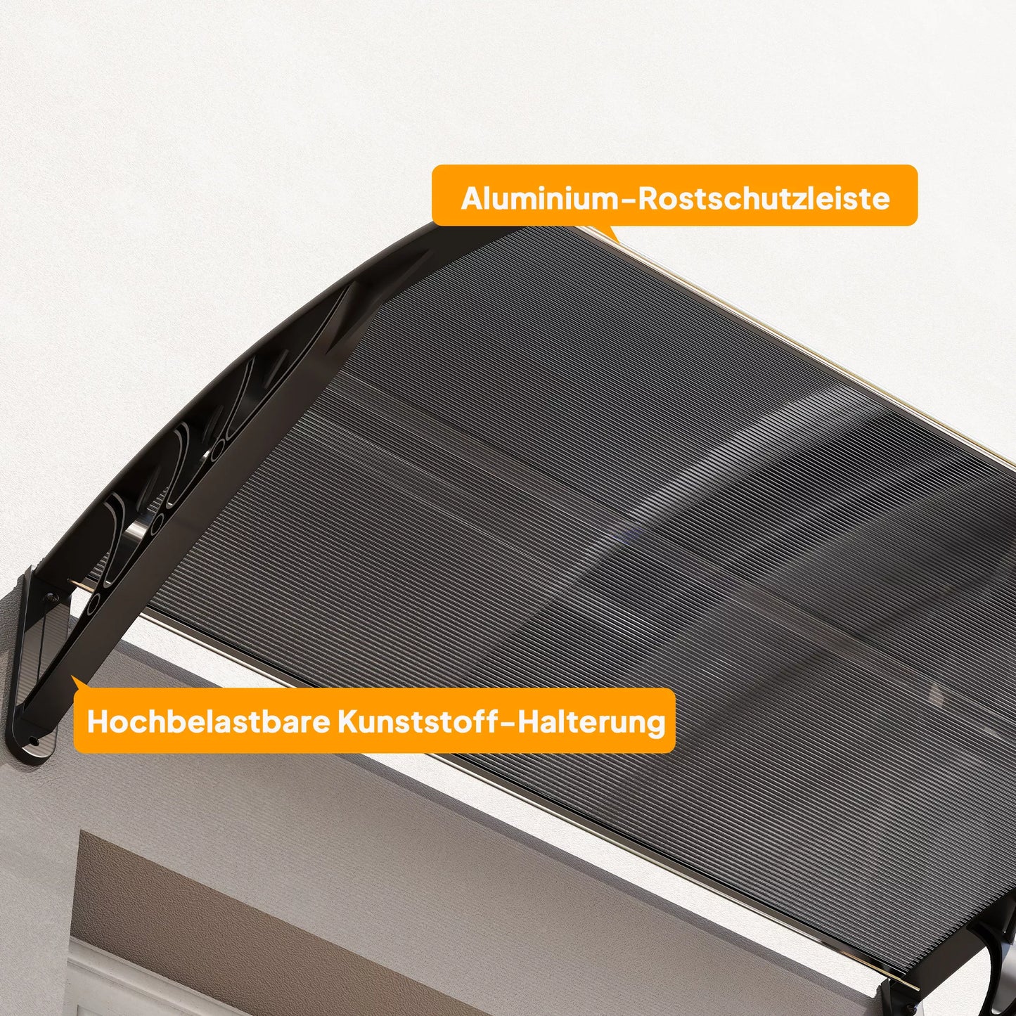 Stogelis, lauko durų stogelis, uždangalas įėjimams ir langams, 100I x 75P x 23A cm, juodas