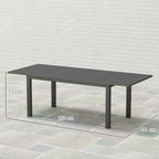 Sodo stalas Išplėstas Aliuminis 160/220x90 cm Atsparus atmosferos poveikiui Balkono stalas, neslidus Bufeto stalas Pilkas