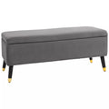Sėdimoji sofa, minkšta sofa su daiktų laikymo vieta, skrynia-soda, metalas, putplastis, kaučiukmedis, anglies pilka, 110 x 43 x 45 cm