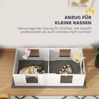 Šuniukų aptvaras šunims, su permatomomis panelėmis, 2 skyrių dizainas, mažiesiems šunims
