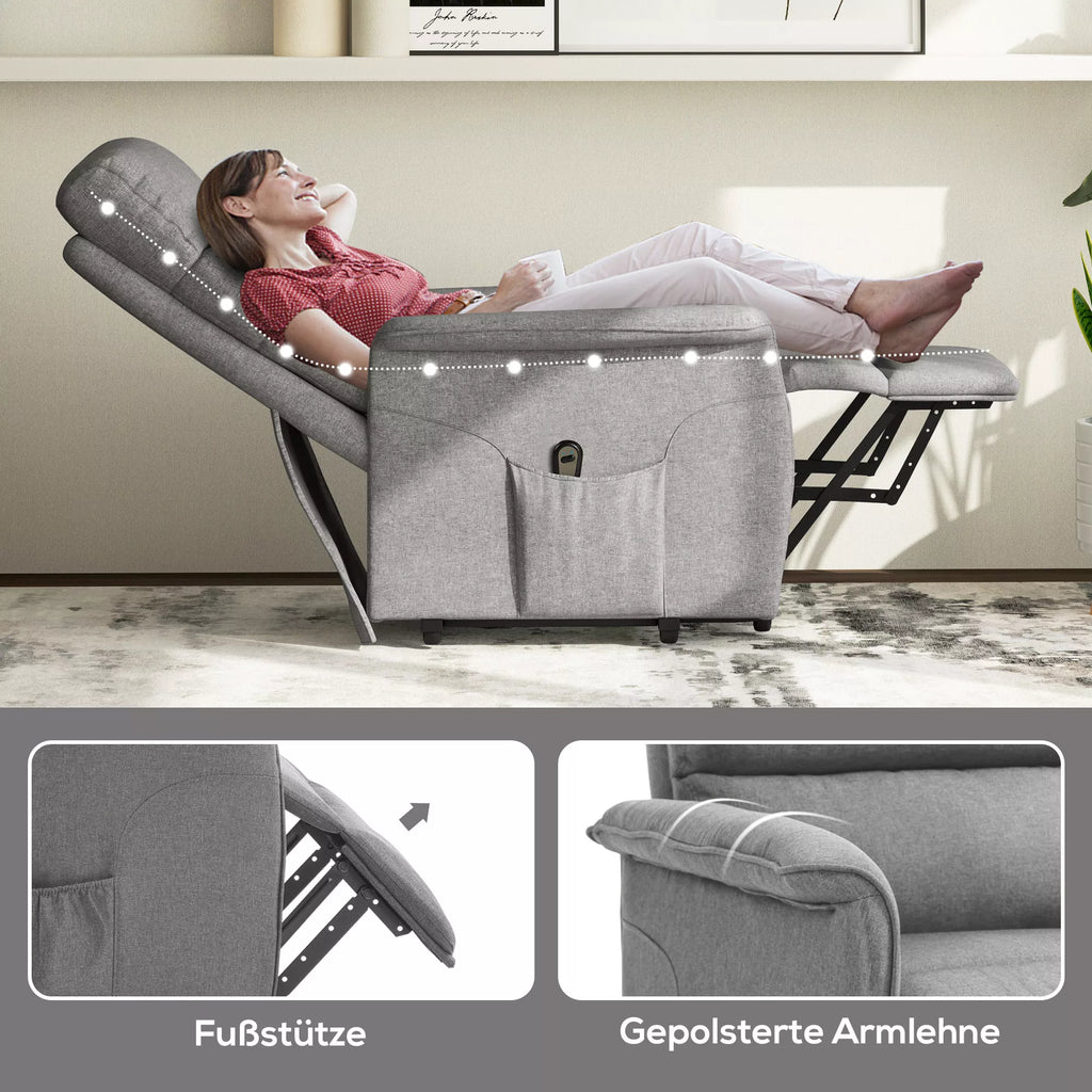Krėslo informacinė grafika apie atramą kojoms ir porankius