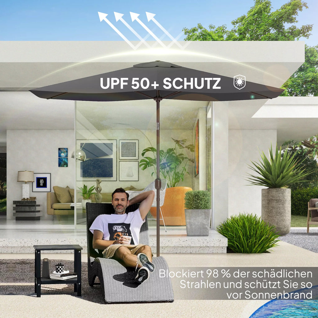 Saulės skėčio atsarginis apvalkalas 2 x 3 m 6 atramos UV50+ ir vandeniui atsparus terasos skėčio apvalkalas