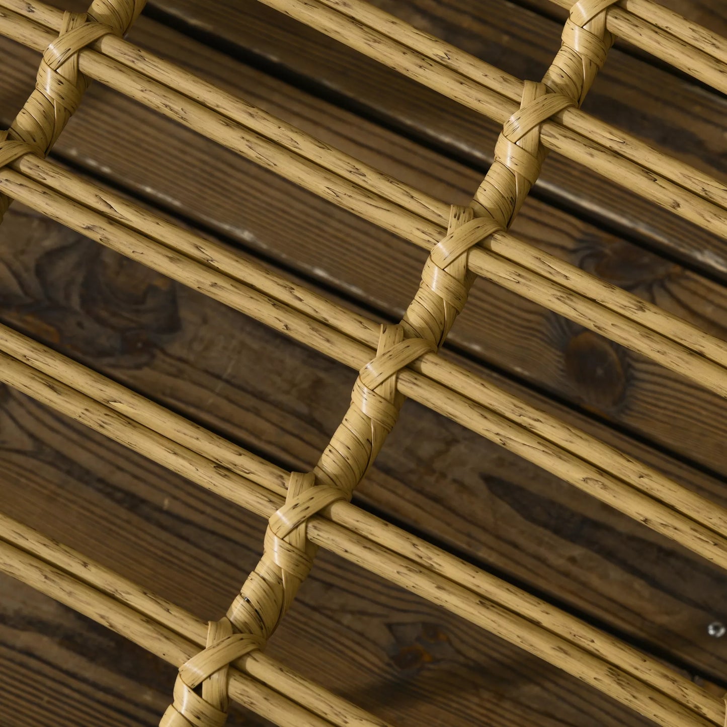 5 dalių lauko sėdimųjų baldų komplektas, Boho stiliaus, 1 valgomojo stalas ir 4 kėdės, su pagalvėlėmis, poliratanas, smėlio/natūralus