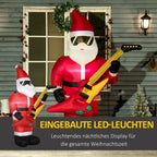 Pripučiamas Kalėdų Senelis su gitara, LED, 215 cm