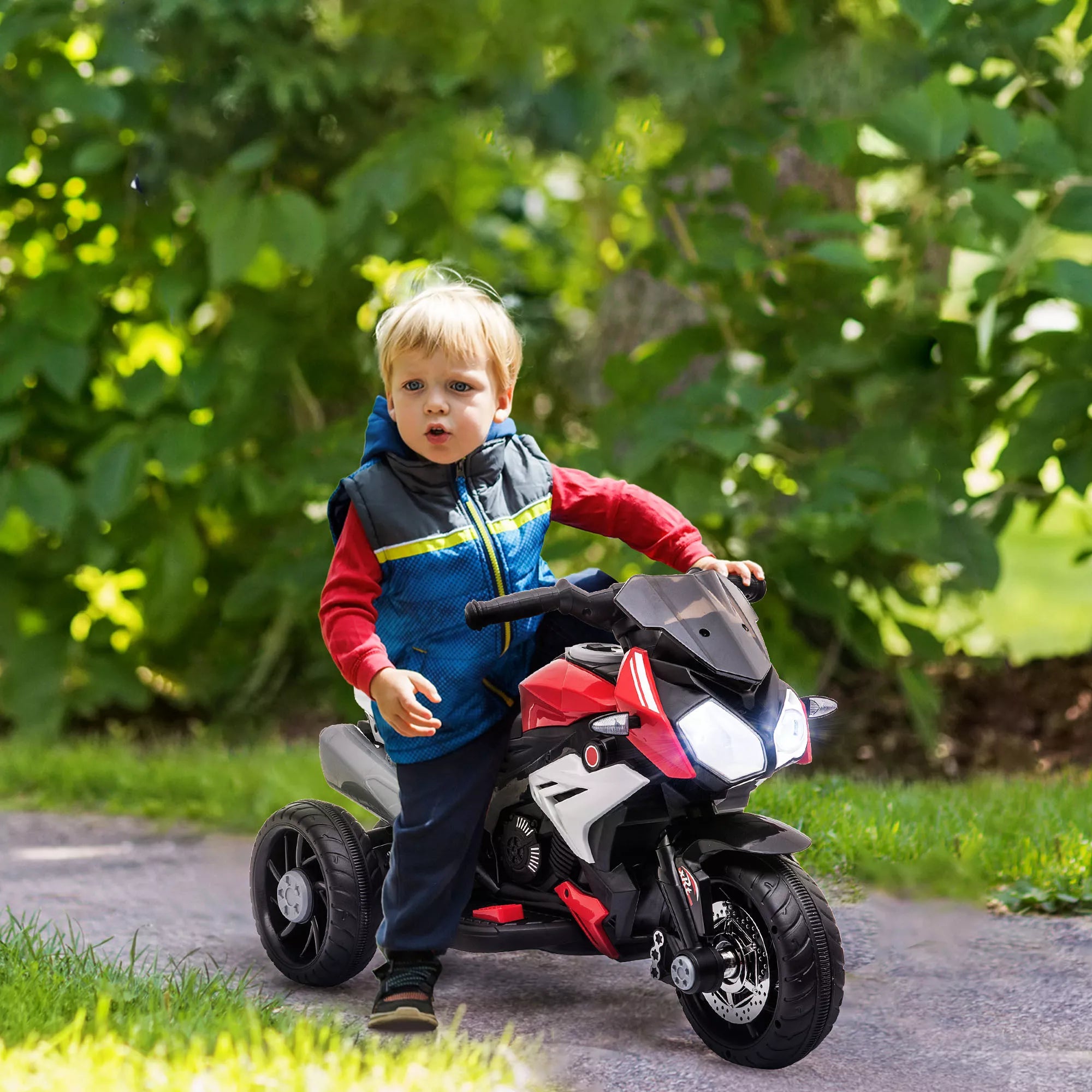 Elektrinis motociklas vaikams 3–5 metų, 25 kg, raudonas/juodas