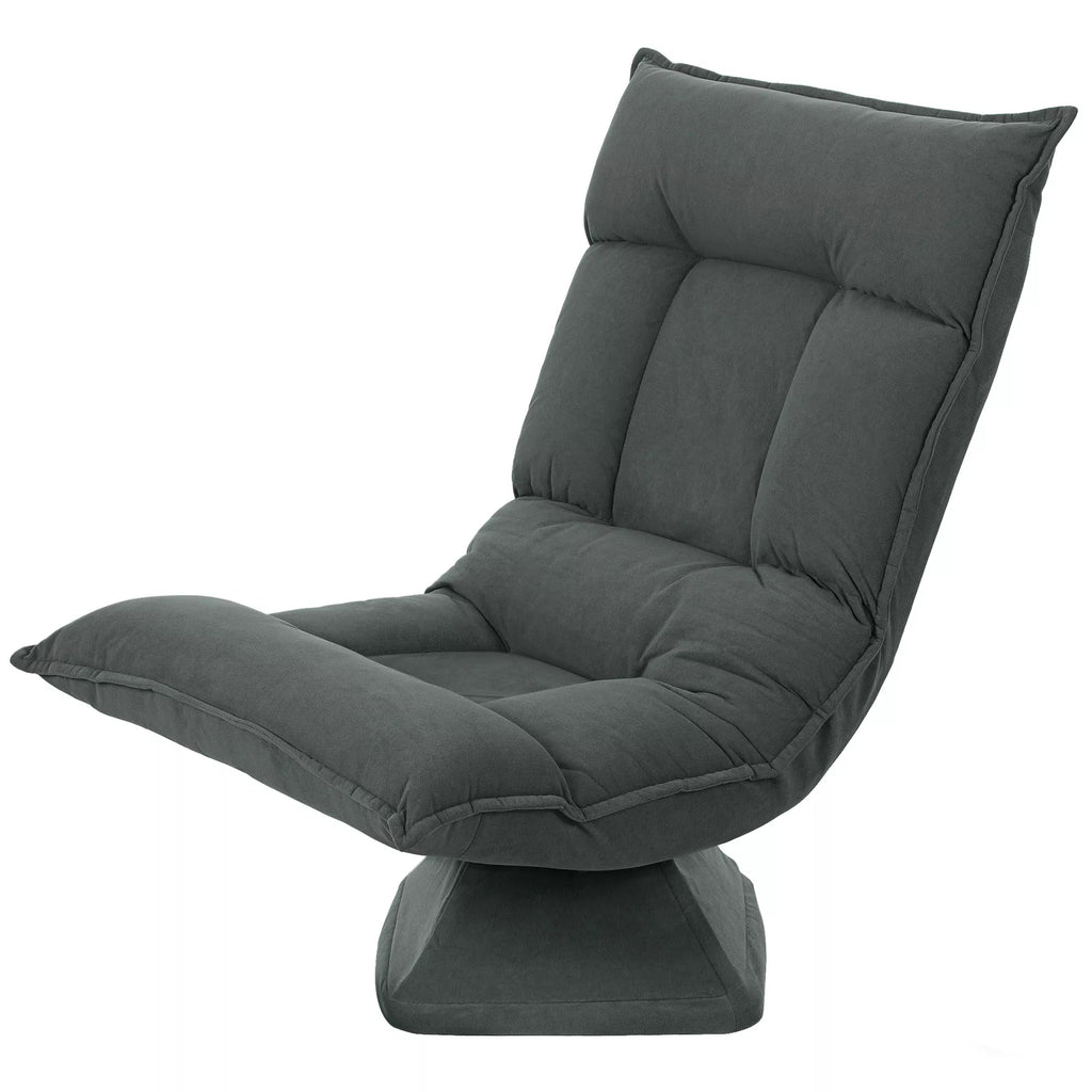 Grindų kėdė Lazy Sofa, pasukama, reguliuojamu atlošu, tamsiai pilka