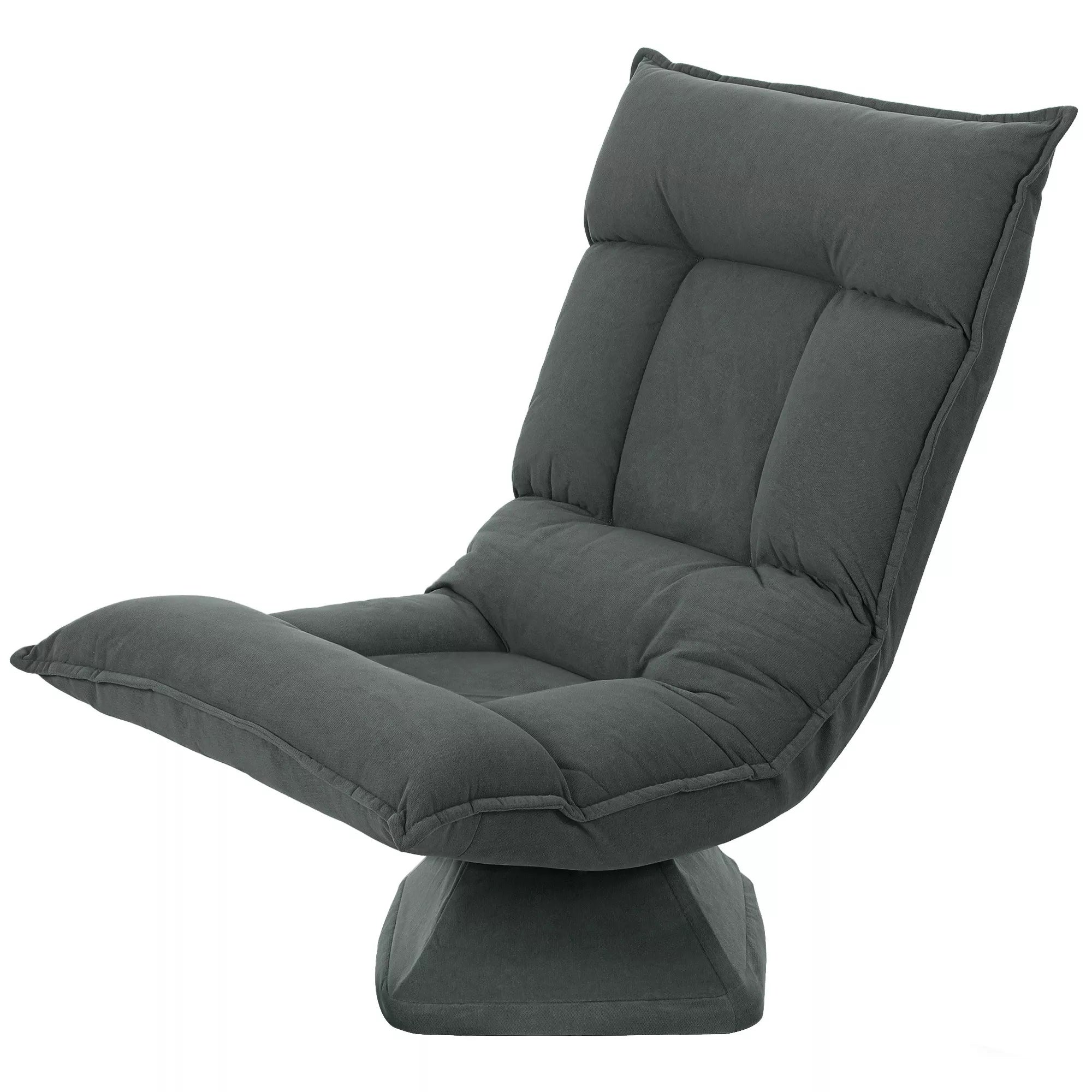 Grindų kėdė Lazy Sofa, pasukama, reguliuojamu atlošu, tamsiai pilka