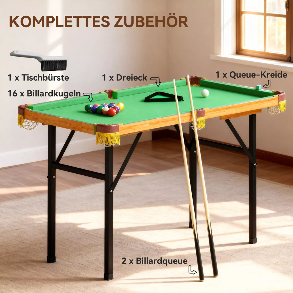 Sulankstomas biliardo stalas, 120 cm, žalias